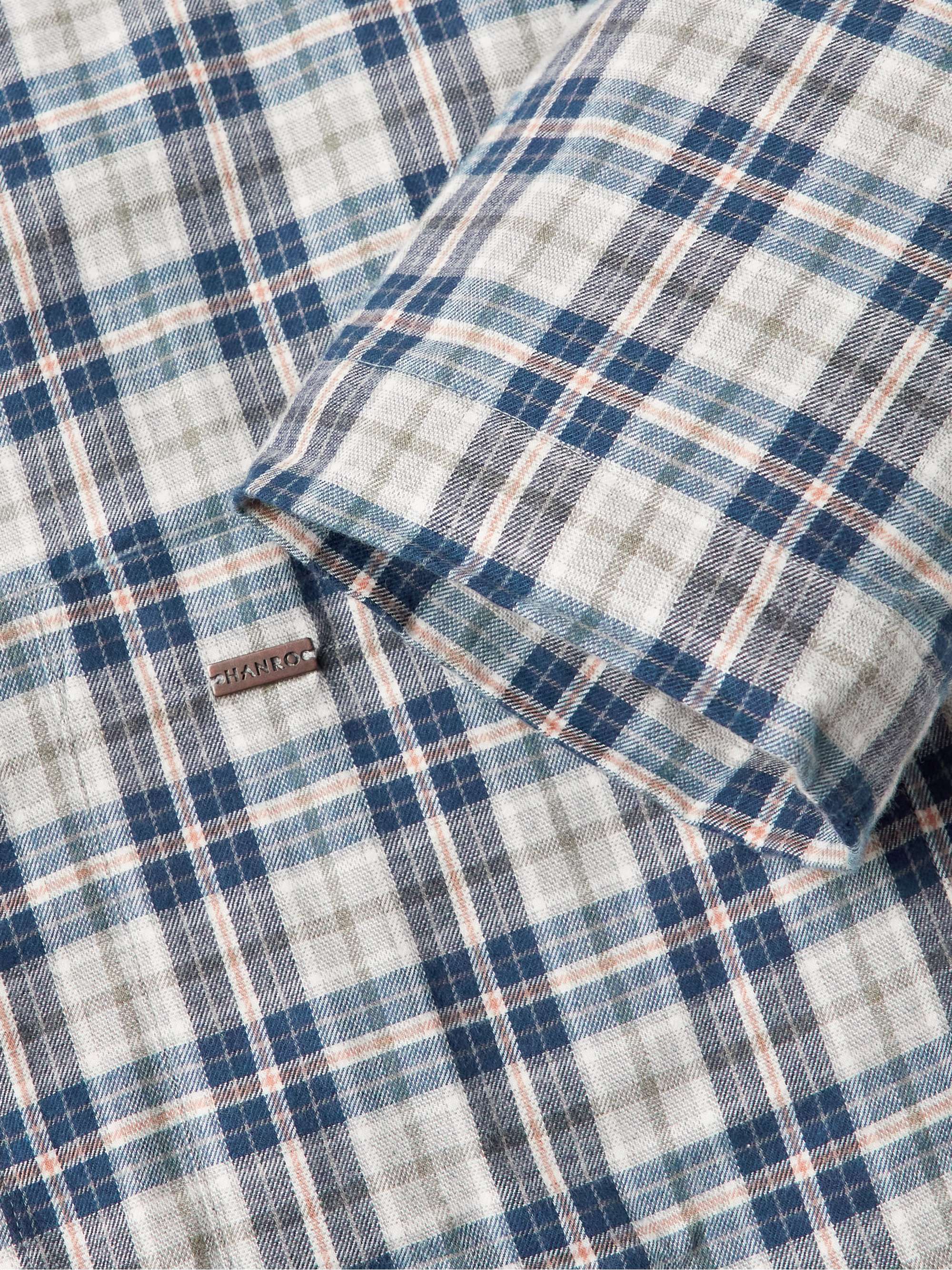 HANRO Checked Cotton-Flannel Robe