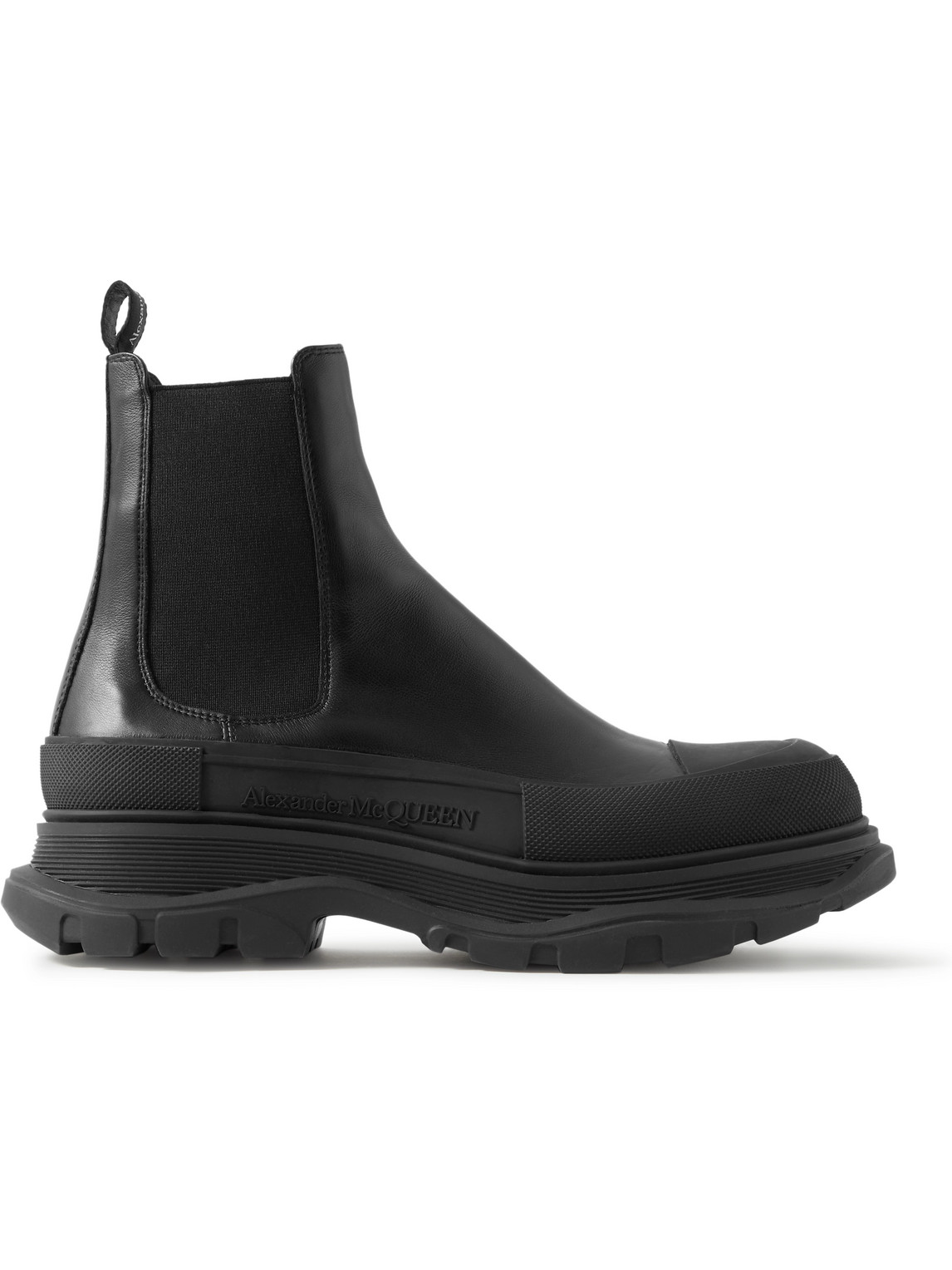 Exaggerated-Sole Leather Chelsea Boots