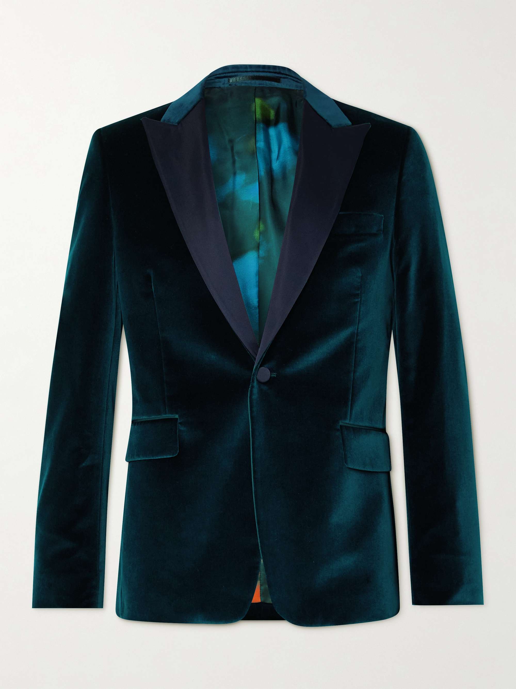 PAUL SMITH Slim-Fit Satin-Trimmed Cotton-Velvet Tuxedo Jacket