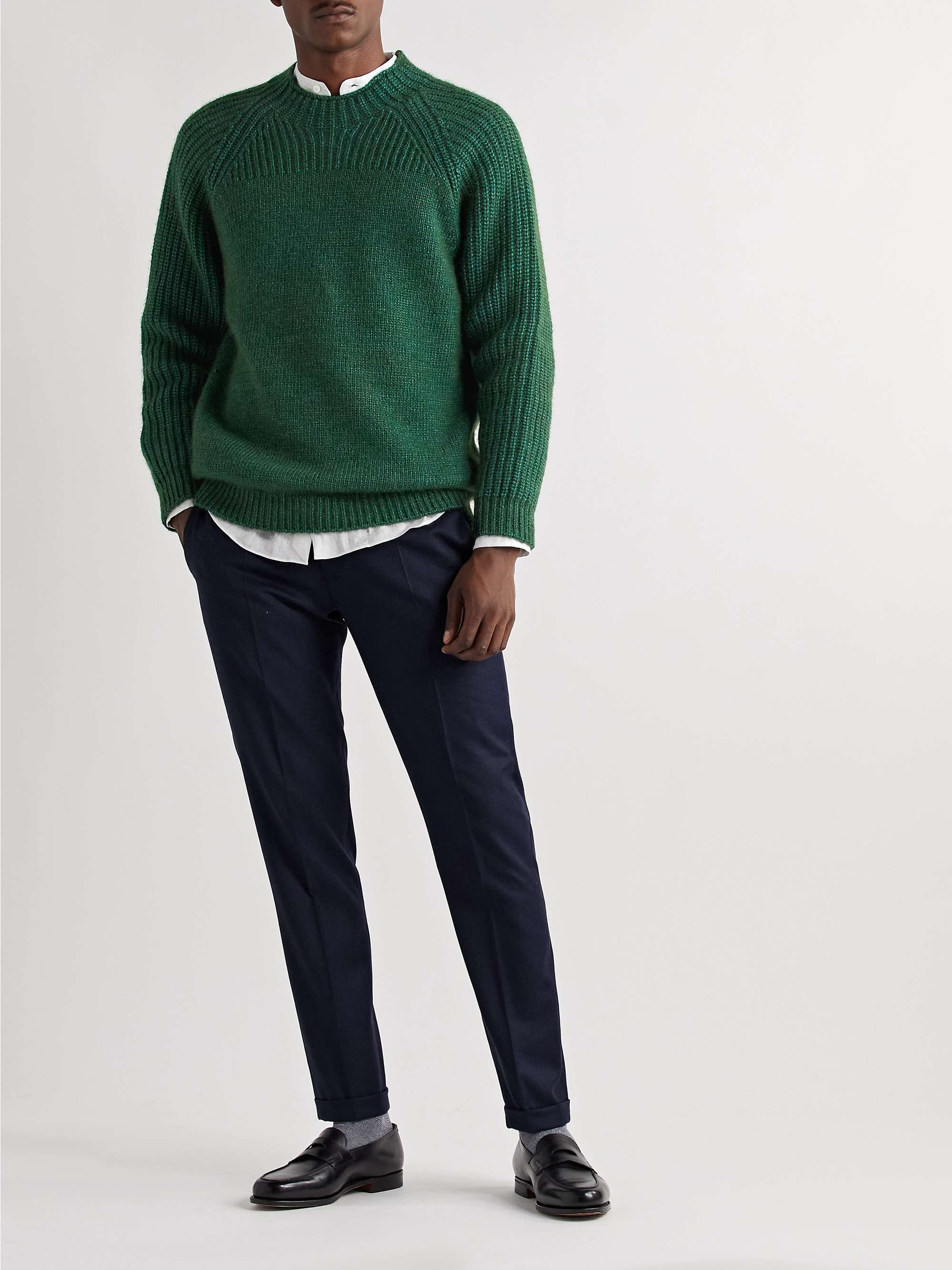 PAUL SMITH Gents Ribbed Cotton-Blend Mock-Neck Sweater