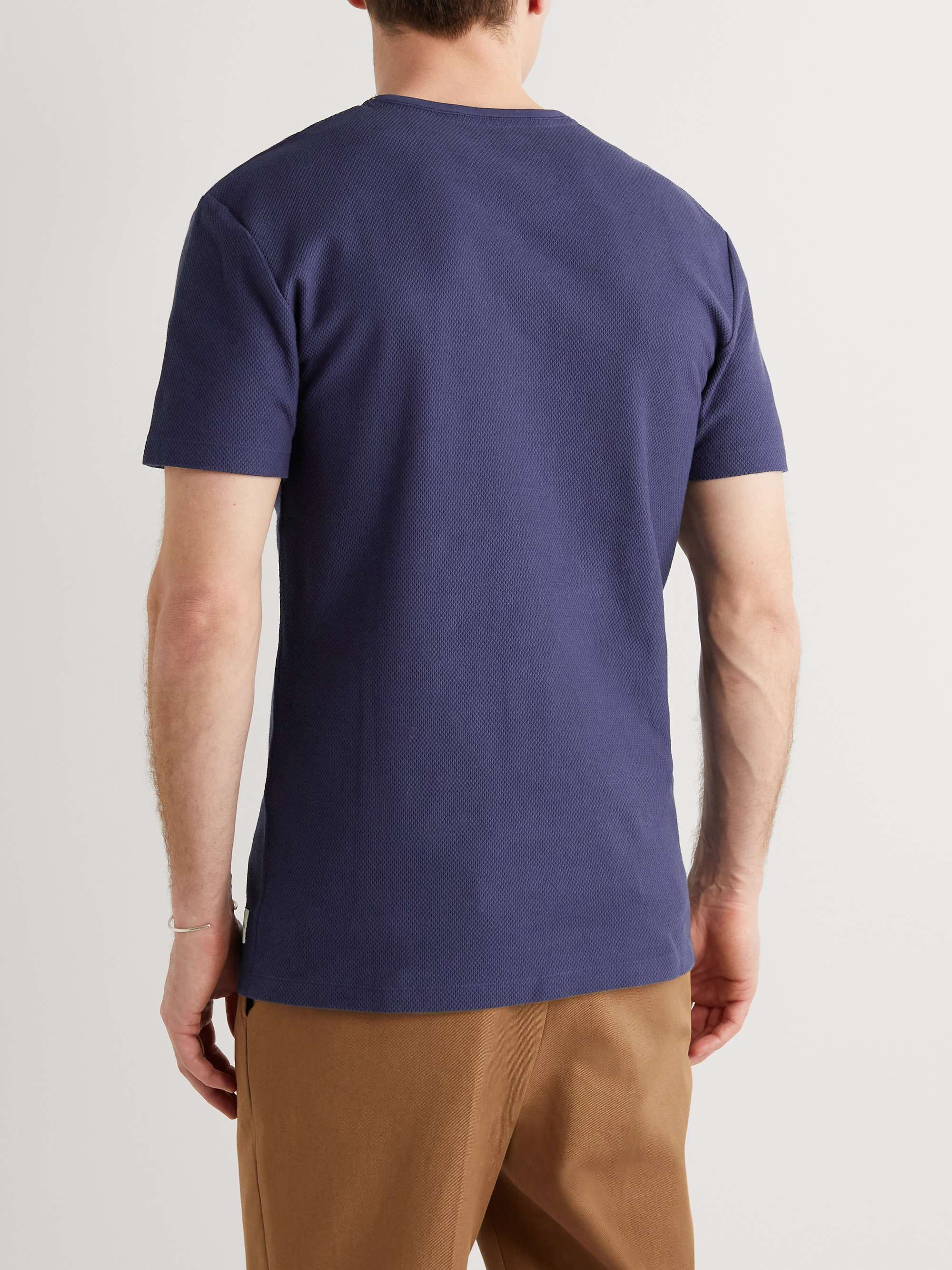 PAUL SMITH Slim-Fit Logo-Appliquéd Textured Cotton-Blend Jersey T-Shirt