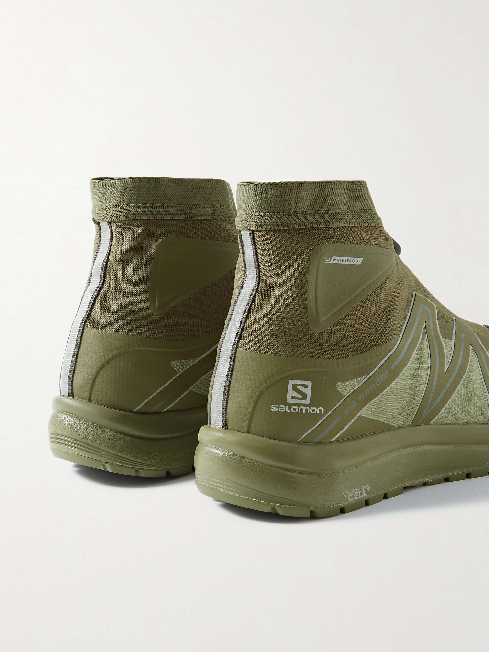 AND WANDER + Salomon Rubber-Trimmed Ripstop and Mesh High-Top Sneakers