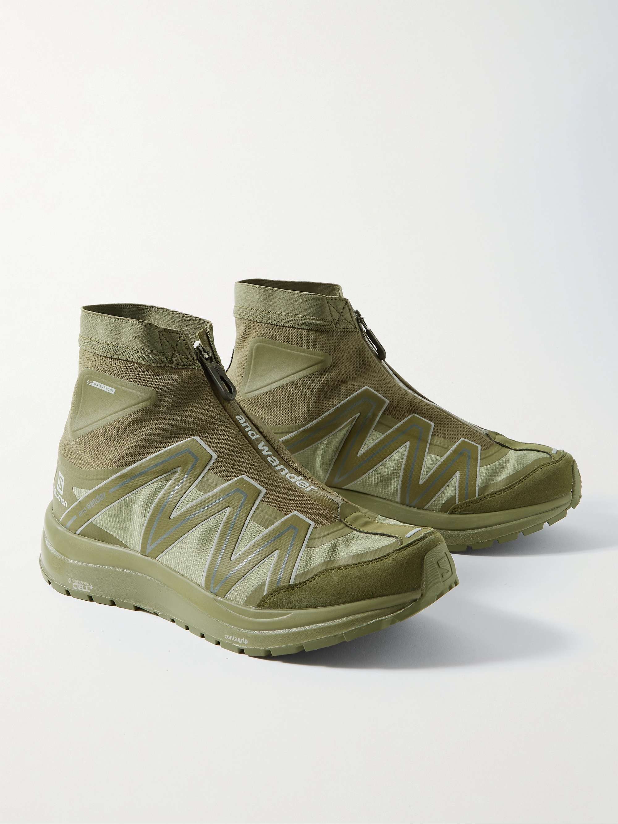 AND WANDER + Salomon Rubber-Trimmed Ripstop and Mesh High-Top Sneakers