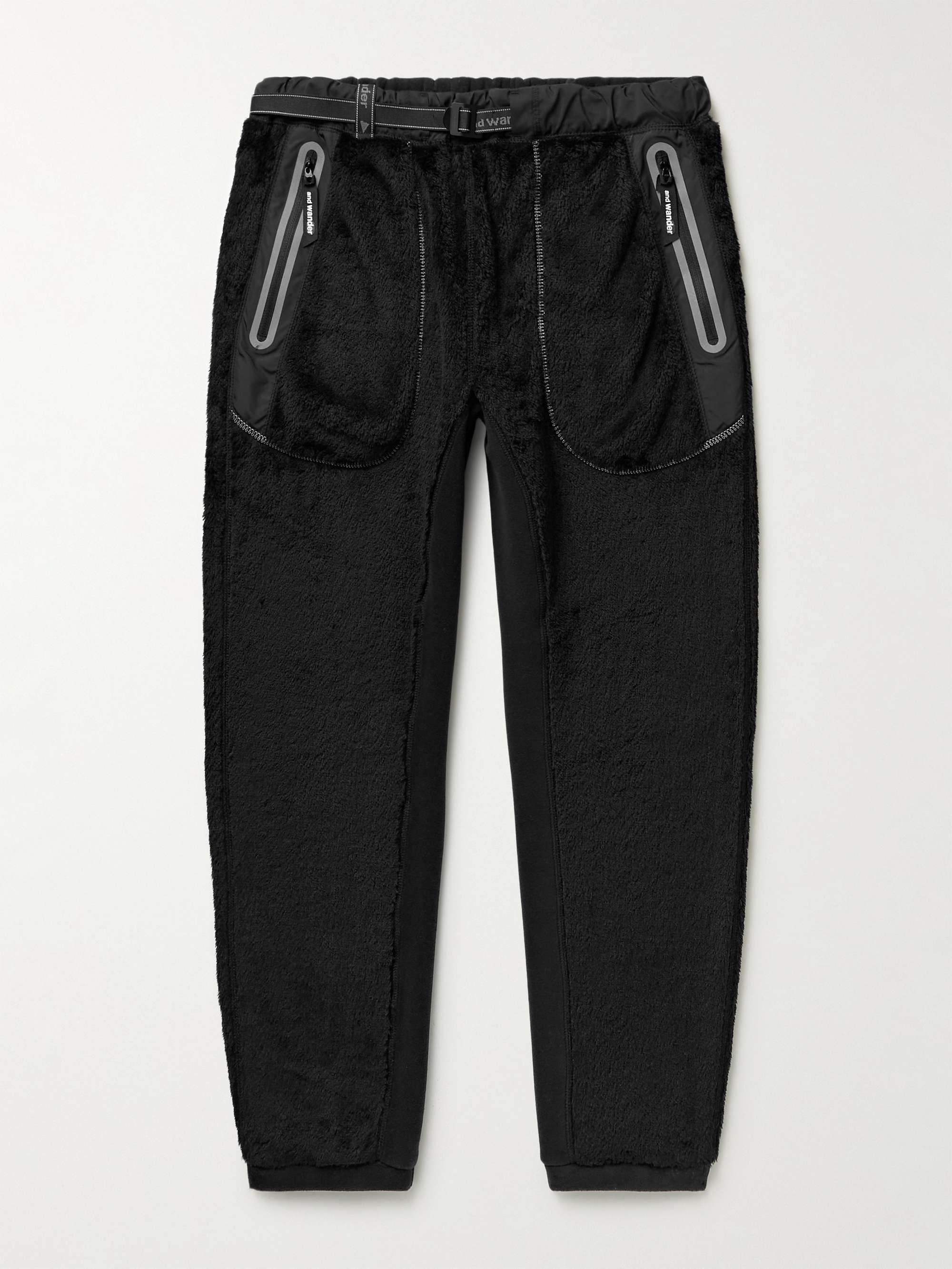 AND WANDER Slim-Fit Tapered Belted Polartec High Loft Fleece Sweatpants