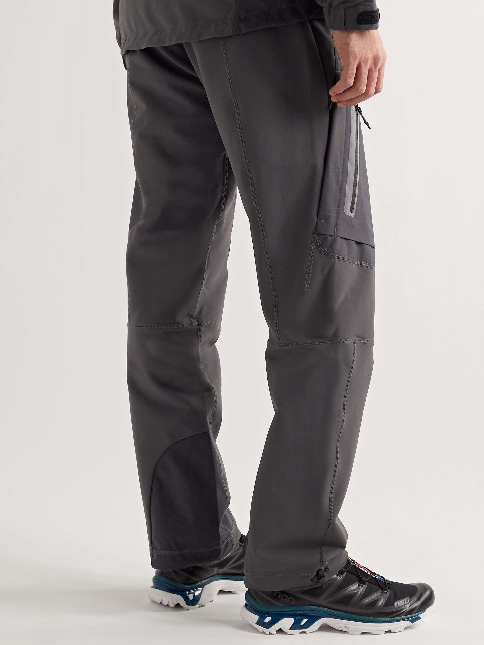 AND WANDER Straight-Leg Belted Panelled Nylon-Blend Trousers