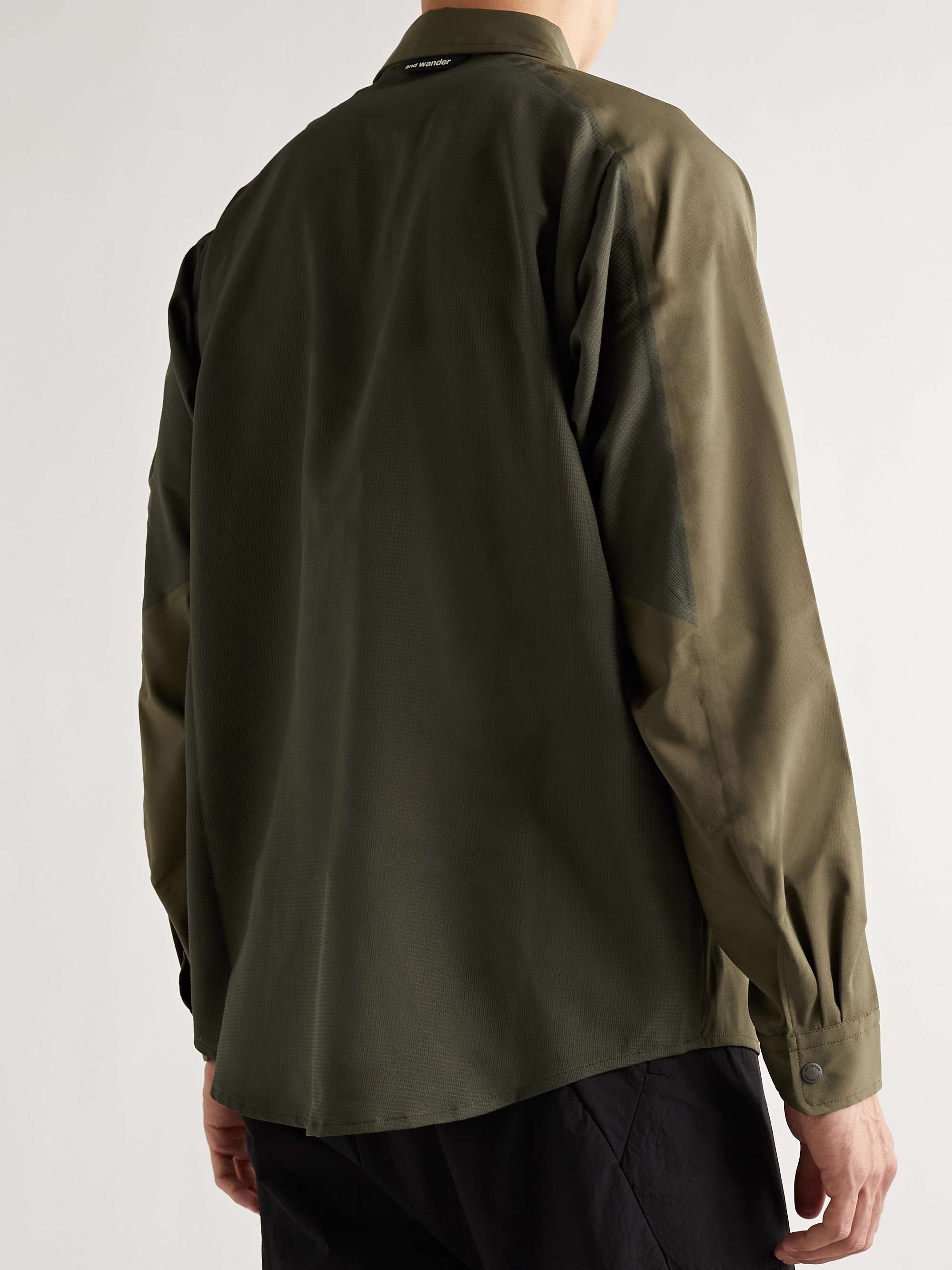 AND WANDER Shell and Jersey-Ripstop Overshirt