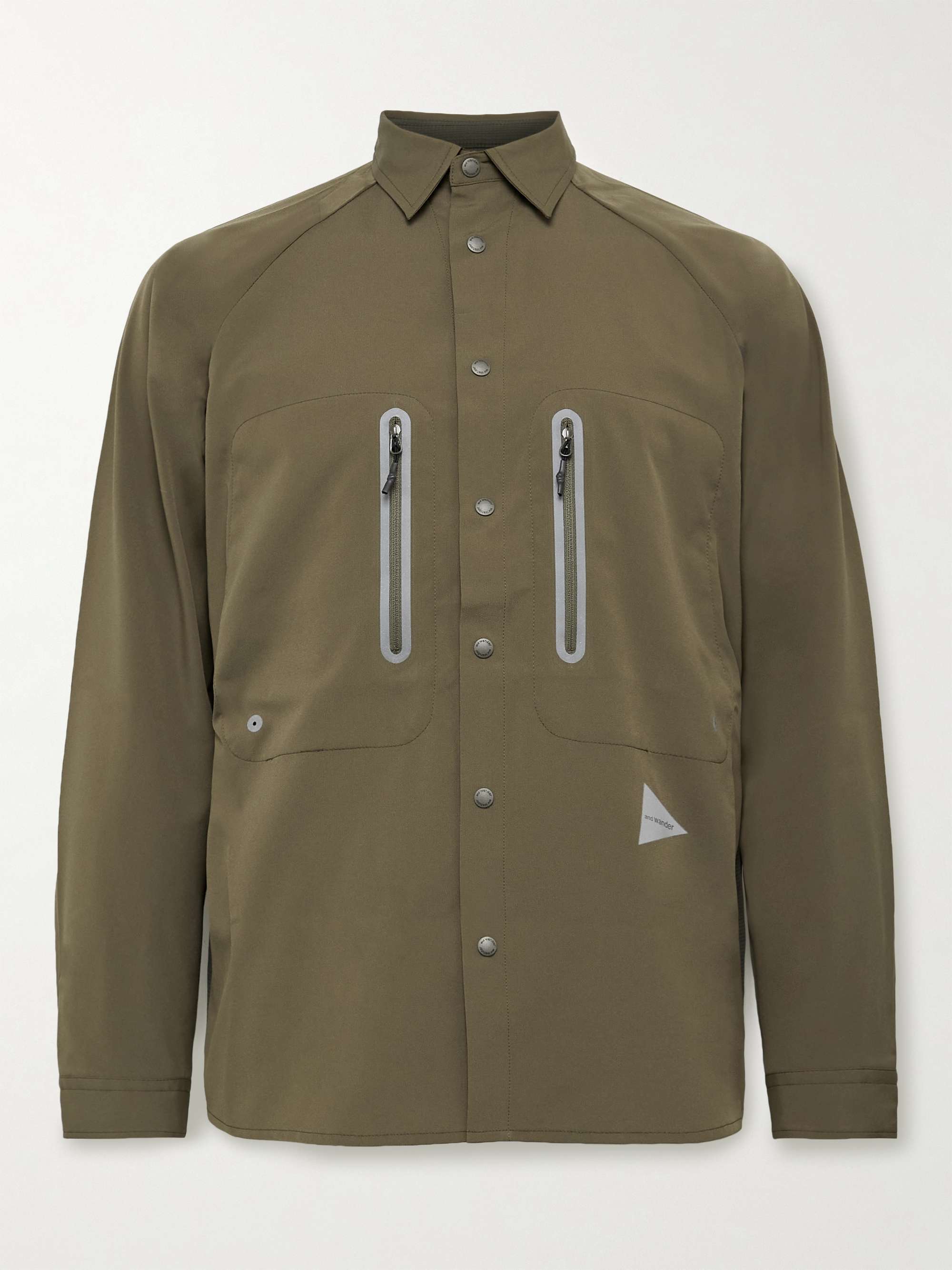 AND WANDER Shell and Jersey-Ripstop Overshirt