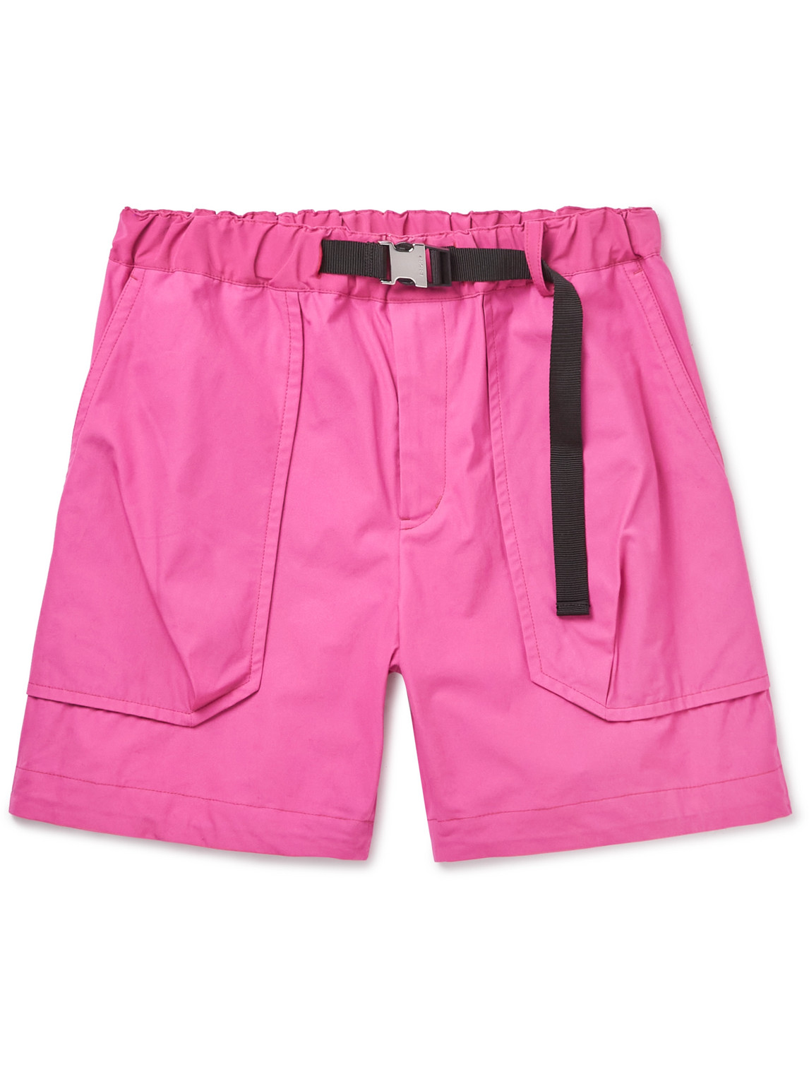 Wide-Leg Belted Cotton Cargo Shorts