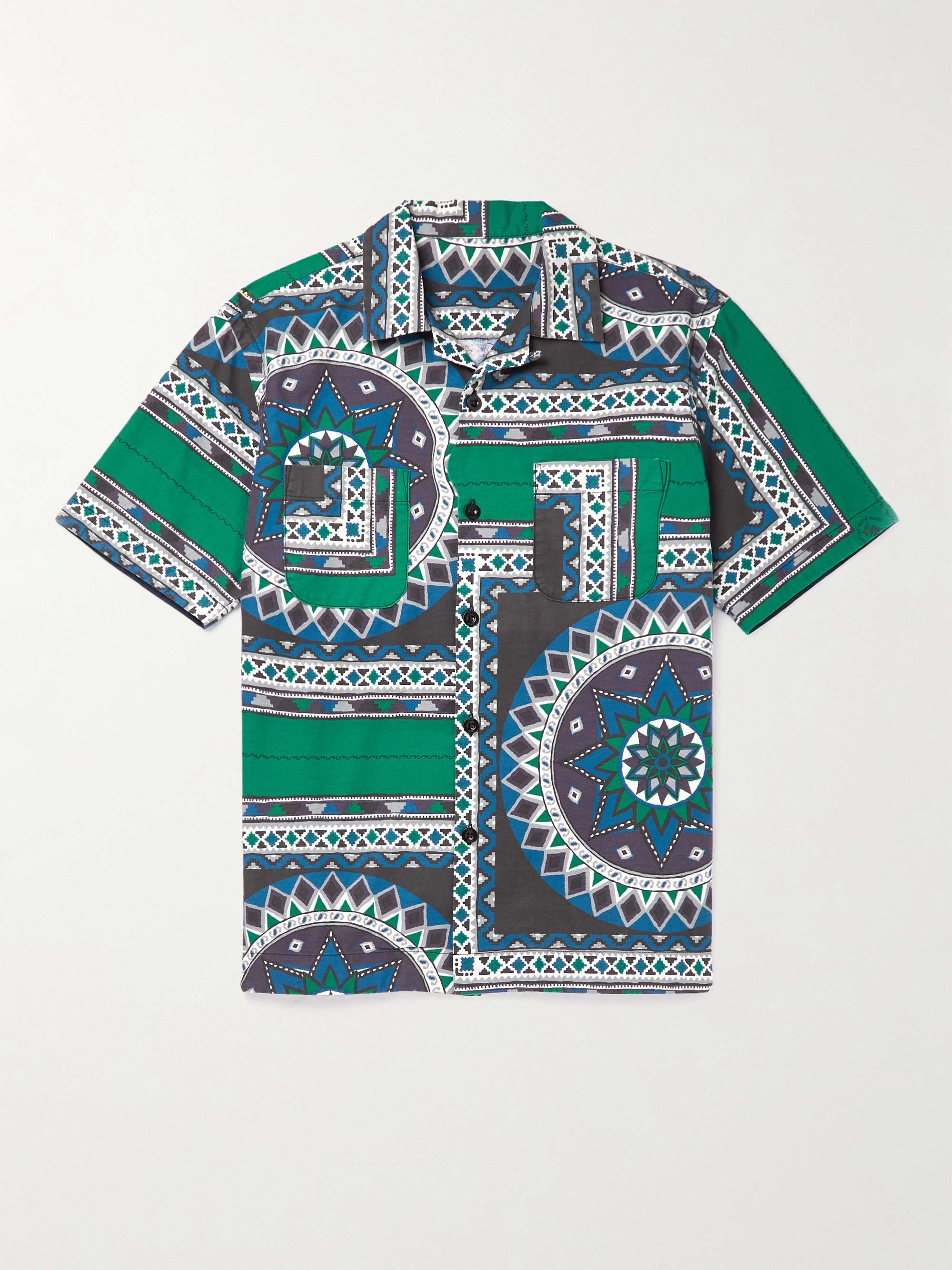 SACAI Camp-Collar Bandana-Print Cotton-Canvas Shirt