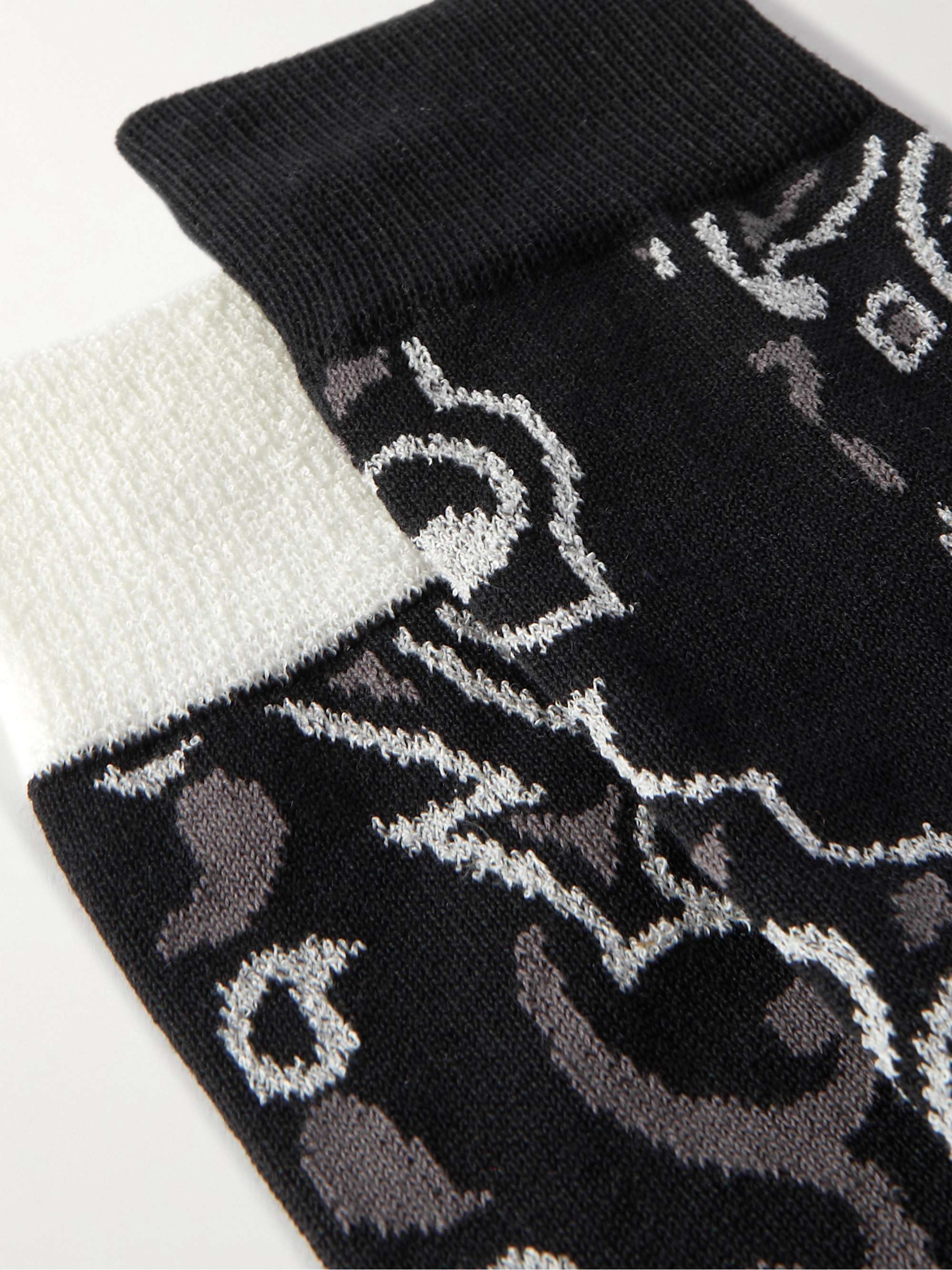 SACAI Bandana-Jacquard Cotton-Blend Socks