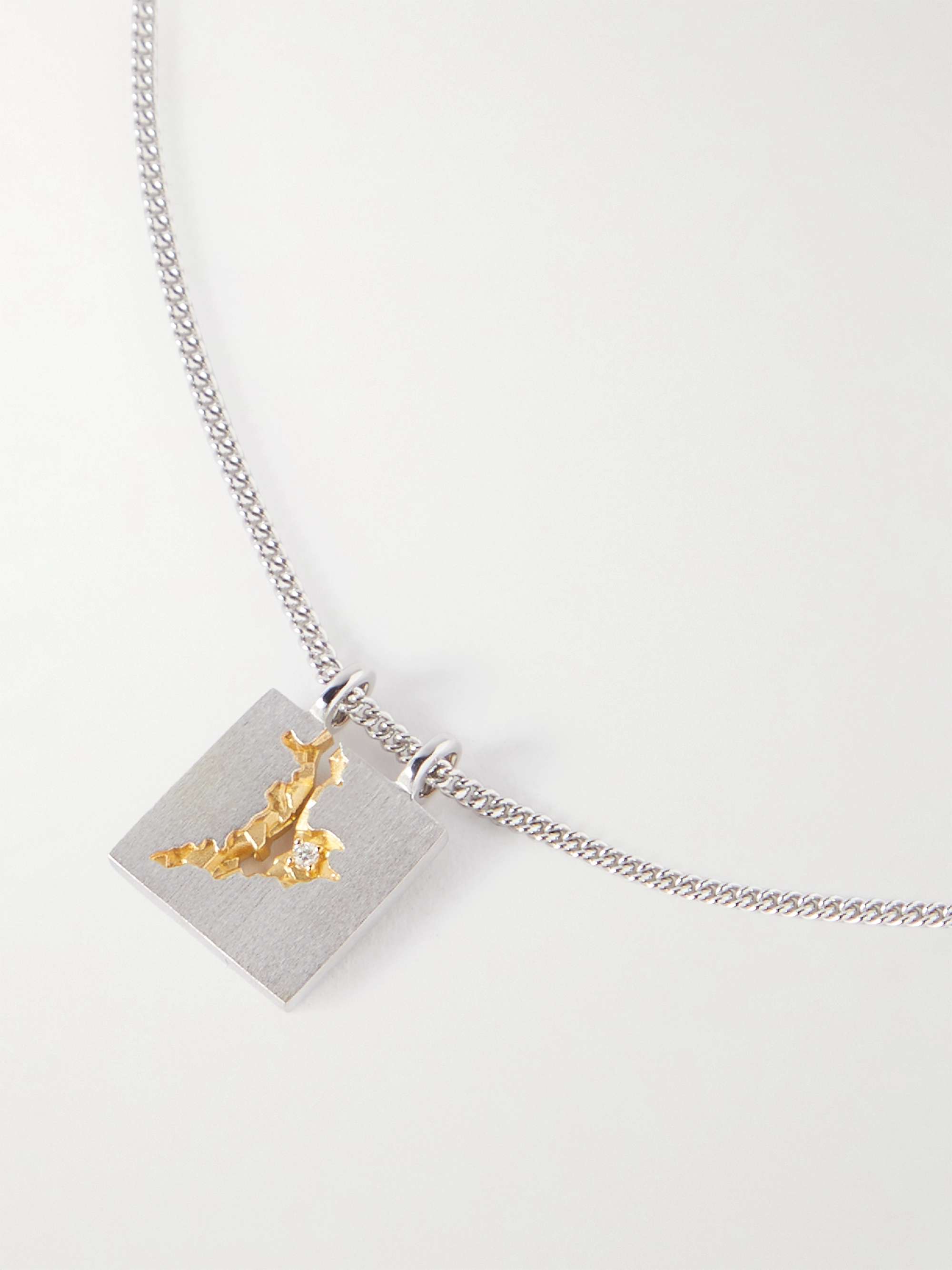 TOM WOOD Rhodium- and Gold-Plated Silver Diamond Pendant Necklace