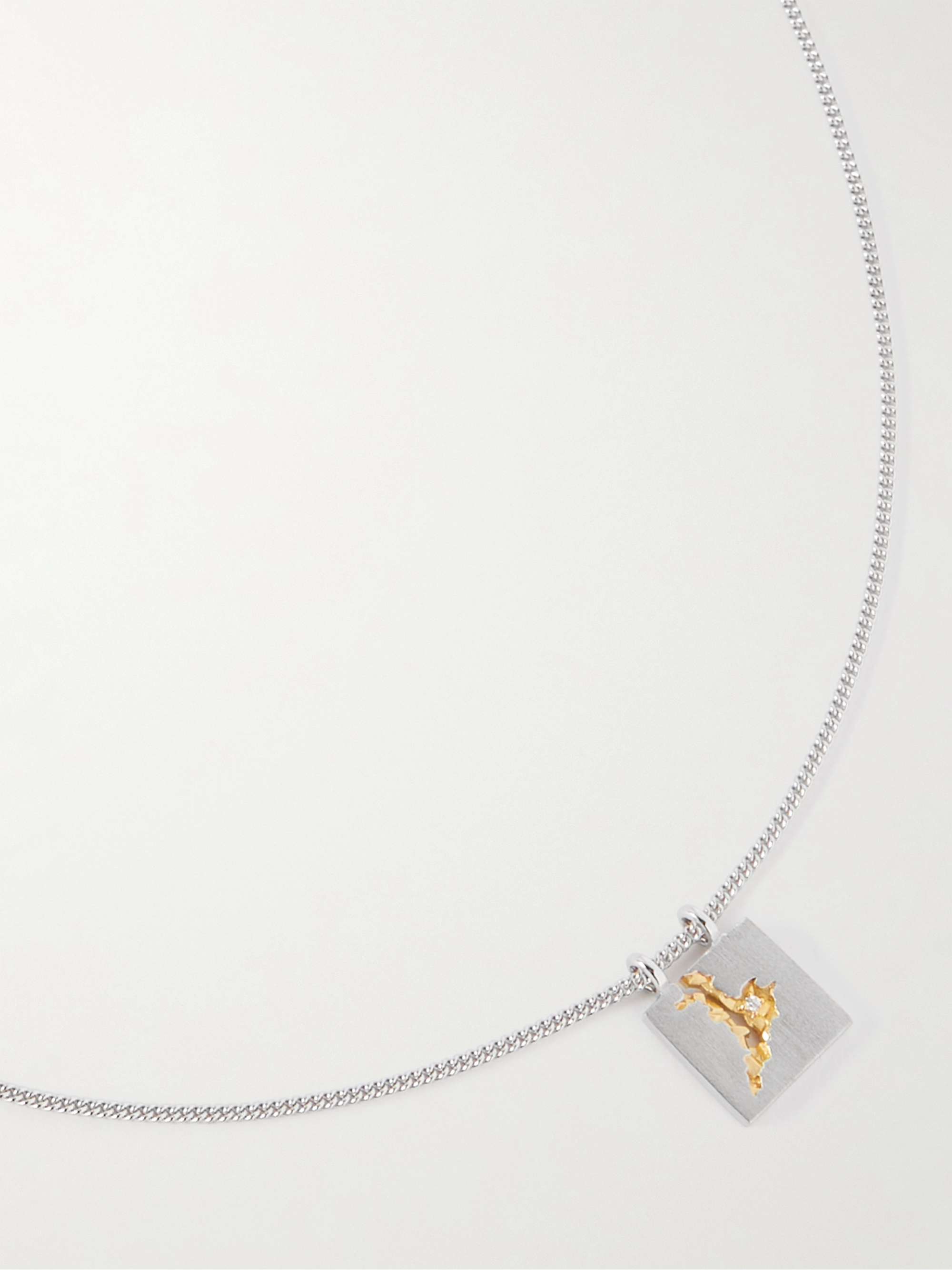 TOM WOOD Rhodium- and Gold-Plated Silver Diamond Pendant Necklace