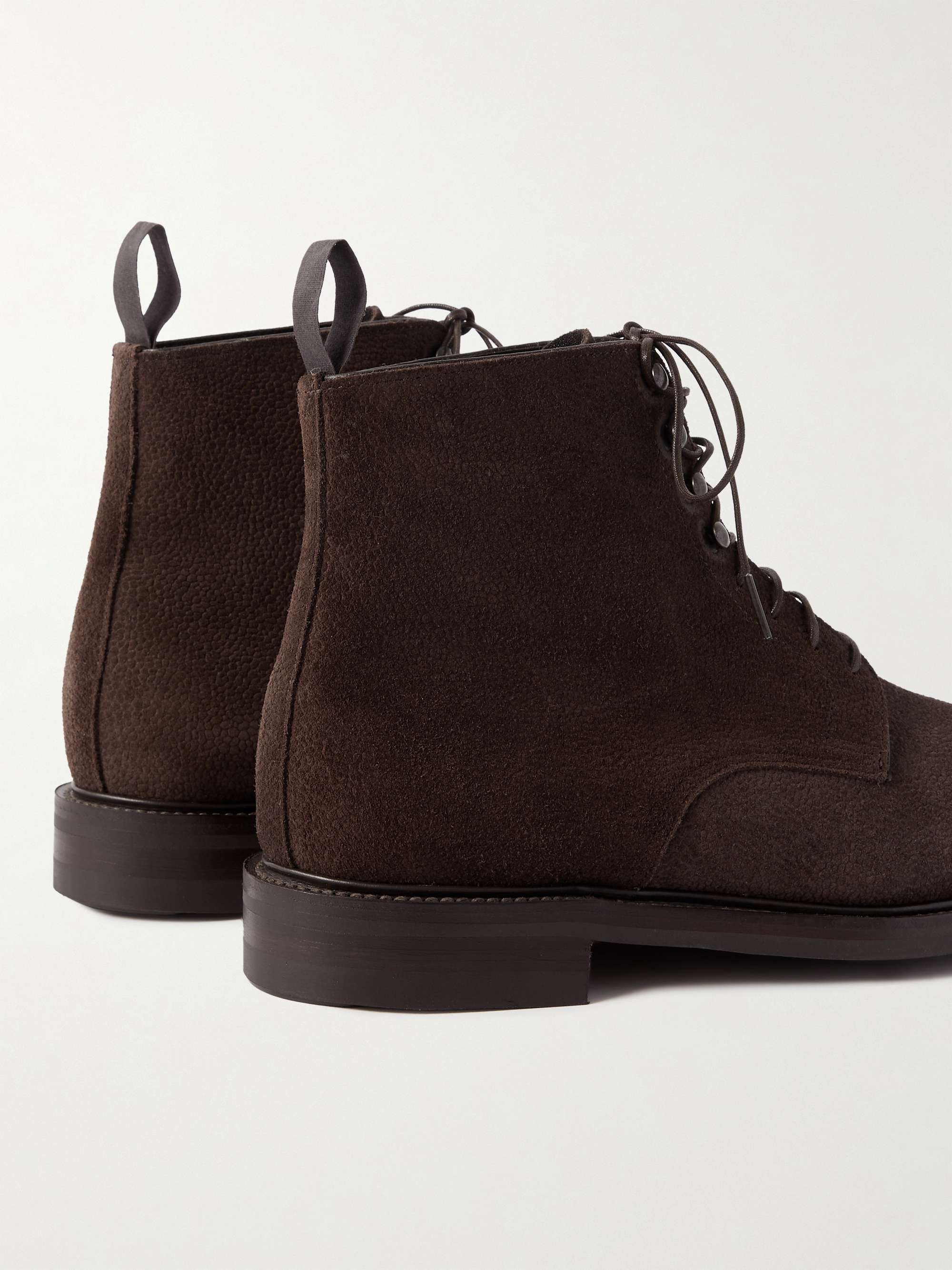 GEORGE CLEVERLEY Taron Pebble-Grain Suede Derby Boots