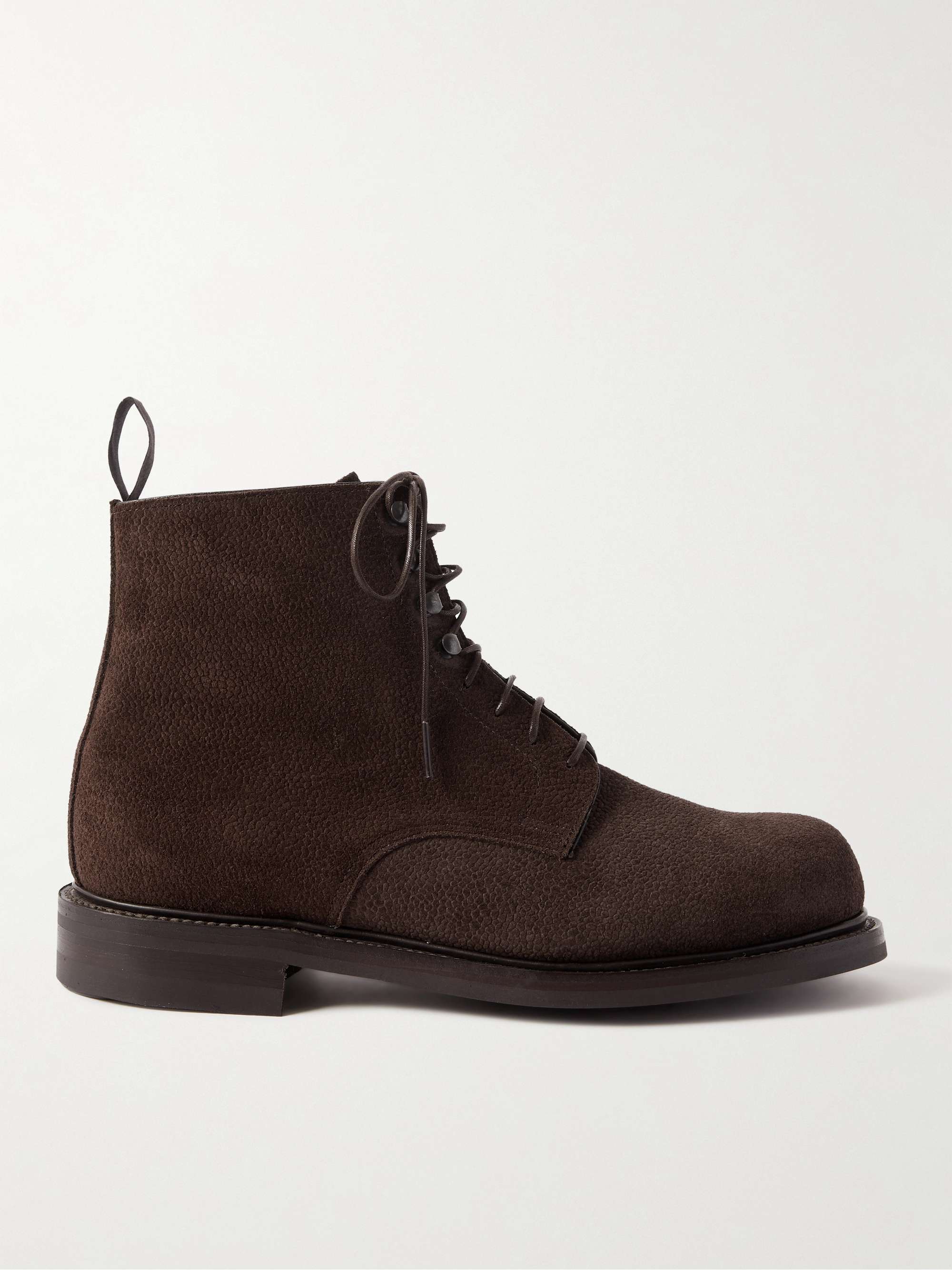 GEORGE CLEVERLEY Taron Pebble-Grain Suede Derby Boots