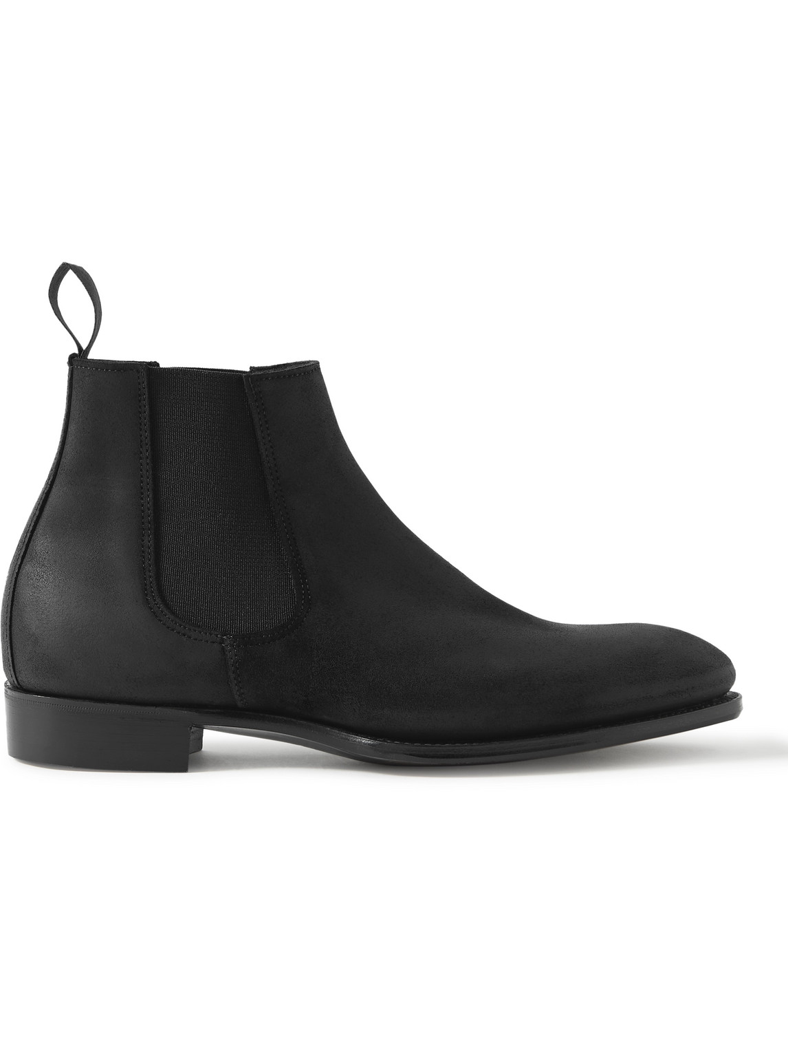 George Cleverley Jason Roughout Suede Chelsea Boots In Black