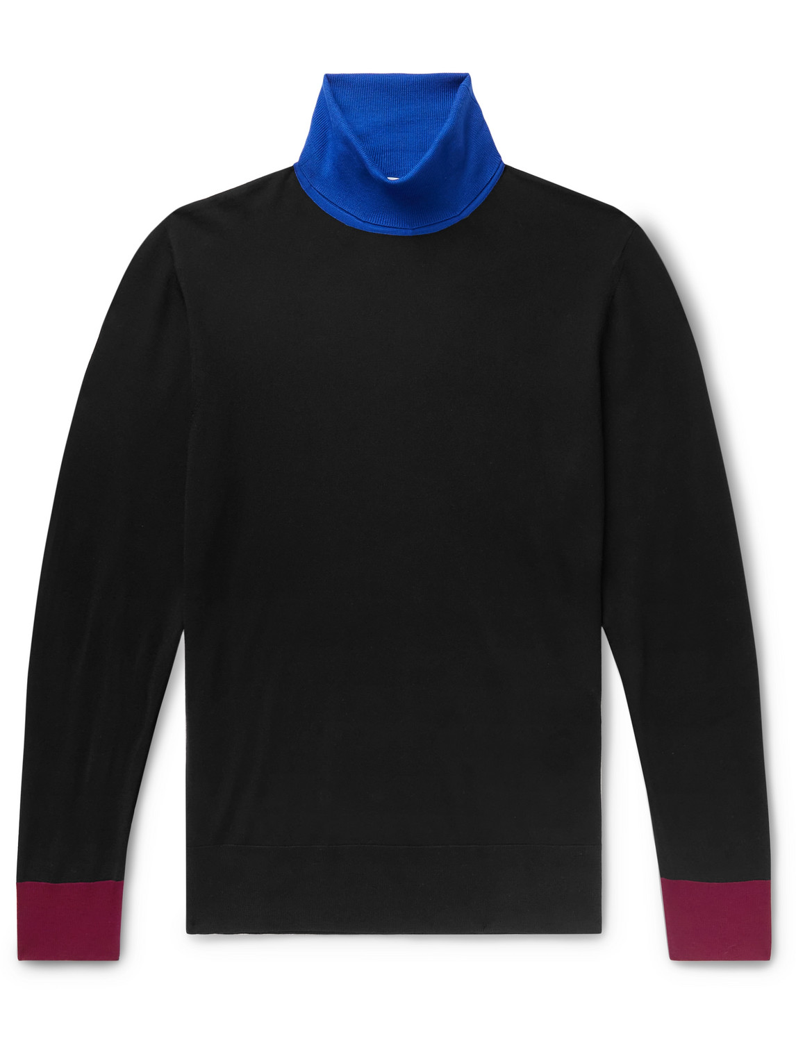 Gabriela Hearst Jermaine Colour-Block Virgin Wool Rollneck Sweater