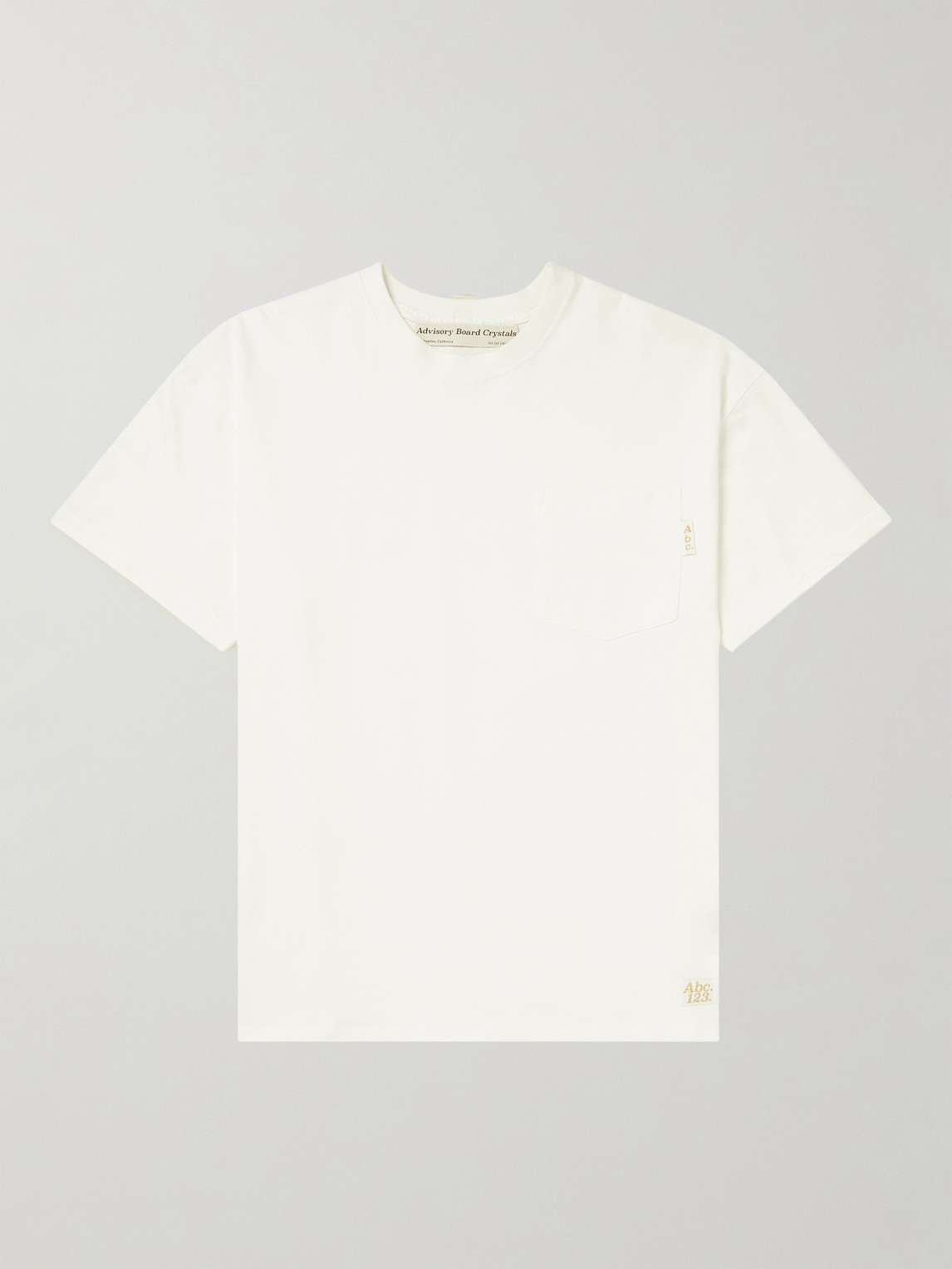 Abc. 123. Logo-appliquéd Cotton-jersey T-shirt In Neutrals