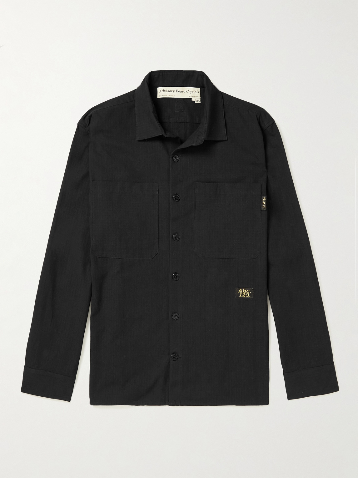 Abc. 123. Logo-detailed Cotton-ripstop Shirt In Black