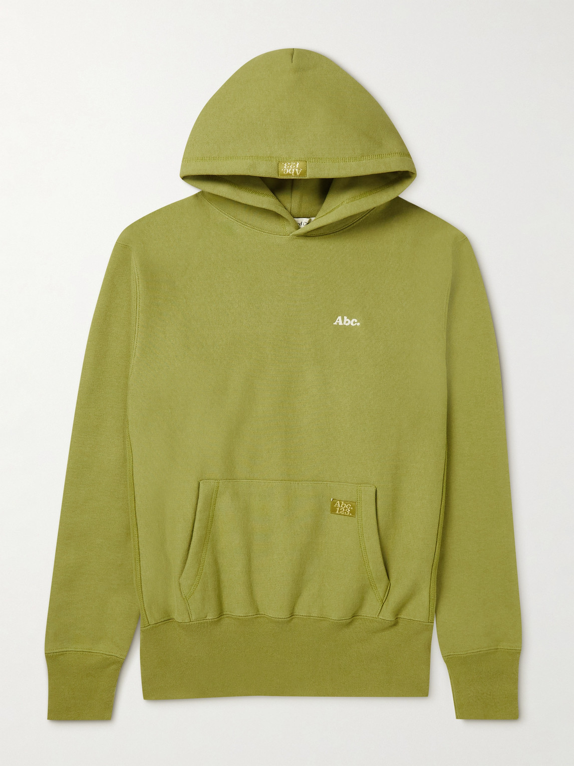 Abc. 123. Logo-detailed Cotton-blend Jersey Hoodie In Green