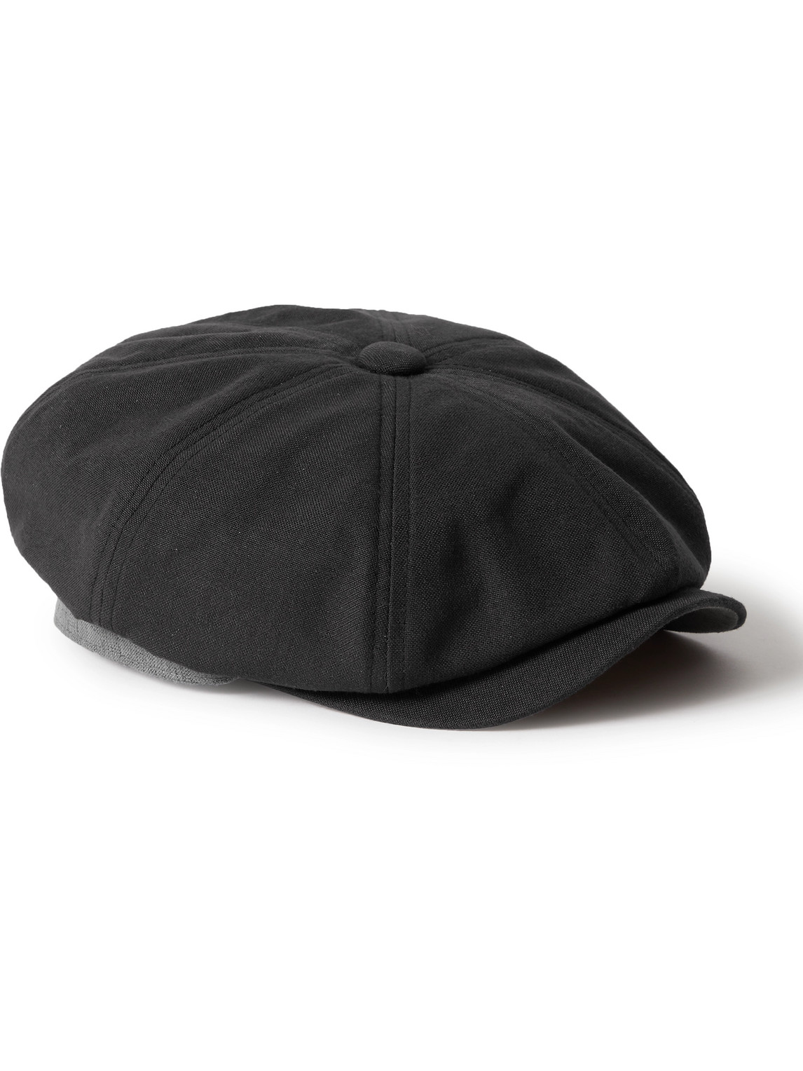 Paul Smith Linen Flat Cap In Black