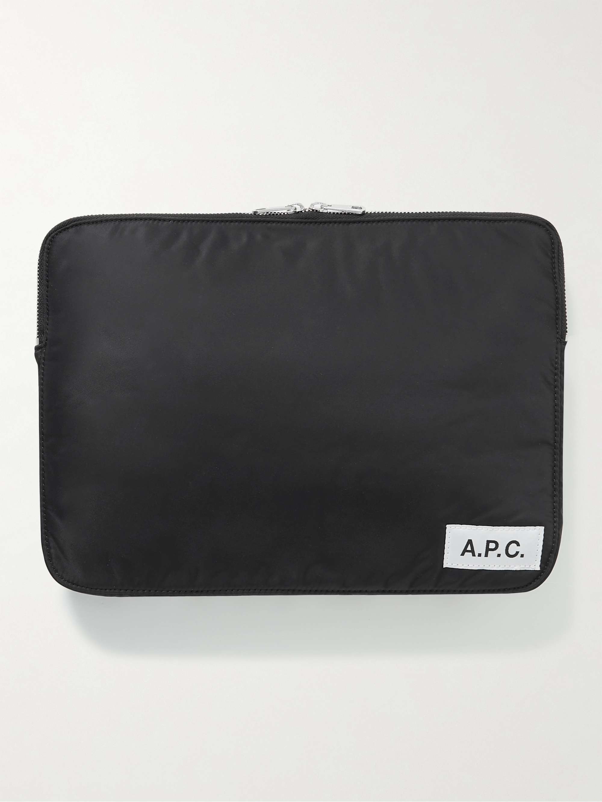 아페쎄 A.P.C. Logo-Appliqued Nylon Document Holder,Black