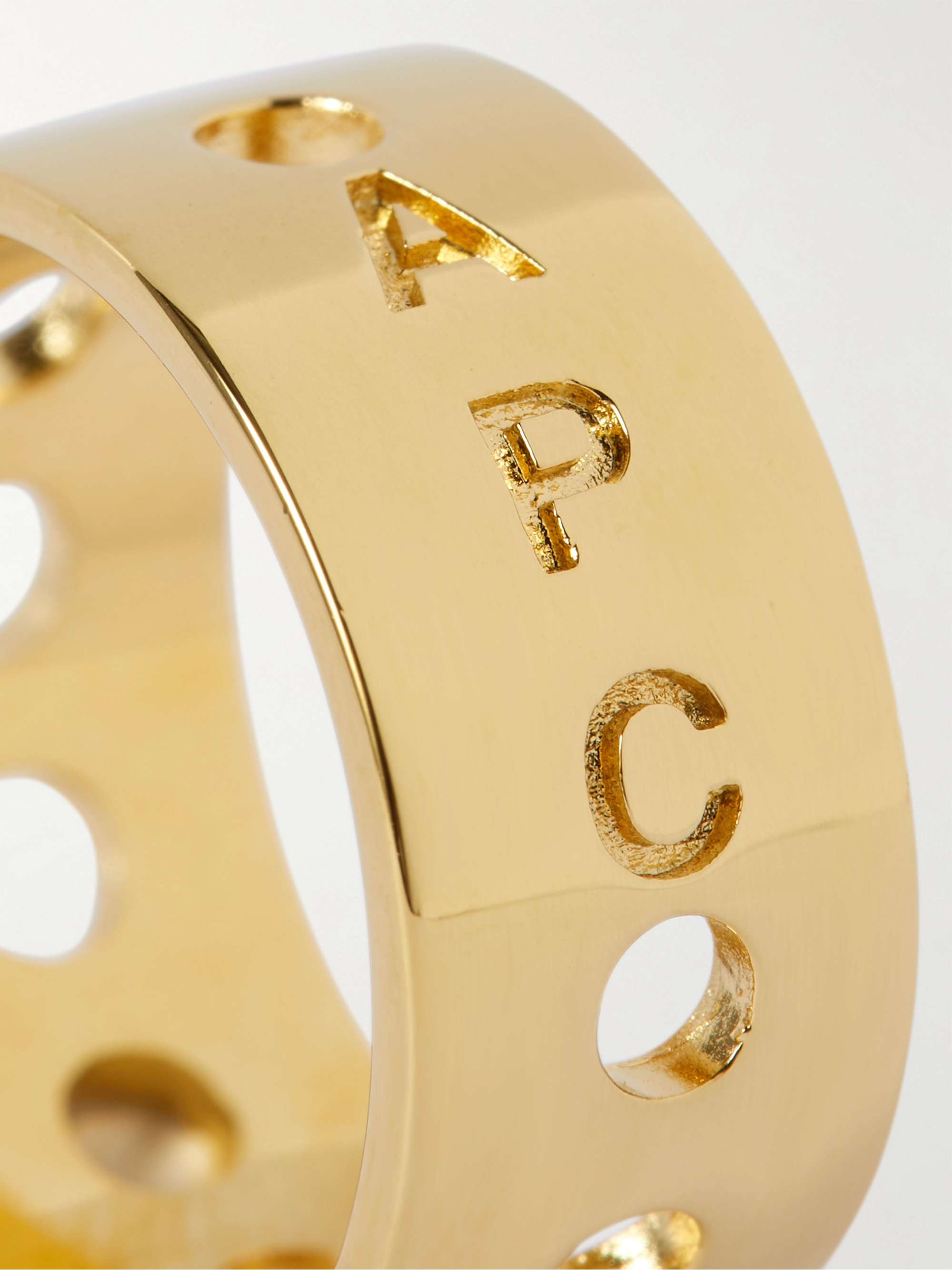 A.P.C. Concert Logo-Engraved Gold-Tone Ring