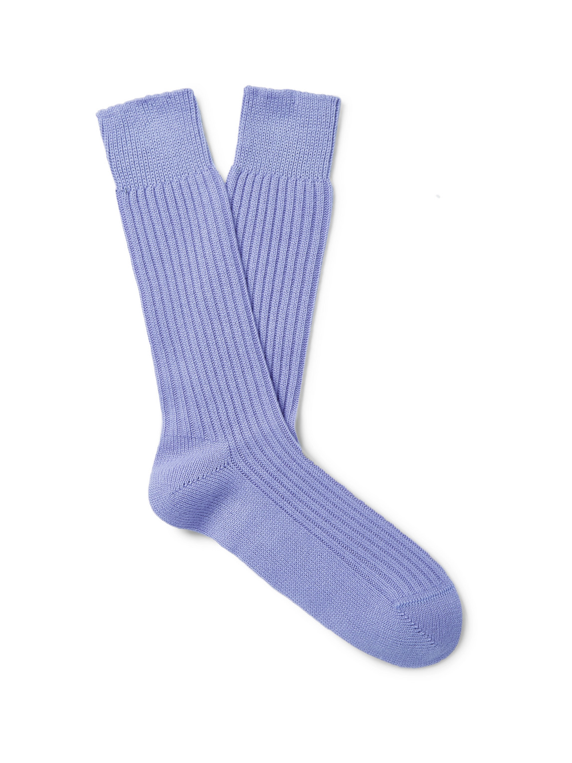 Tom Ford Ribbed Cotton Socks In Purple
