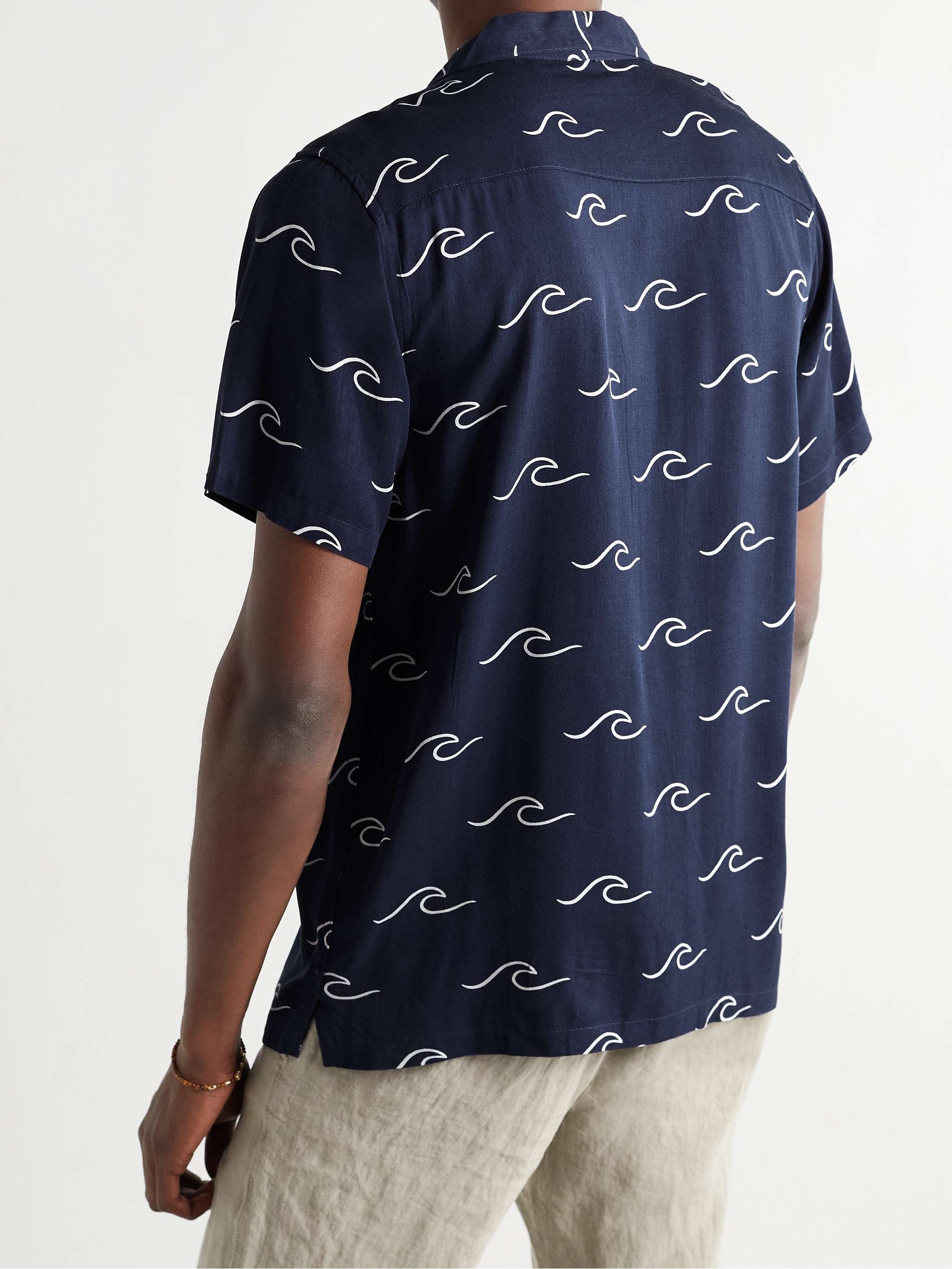 ONIA Vacation Camp-Collar Printed Twill Shirt