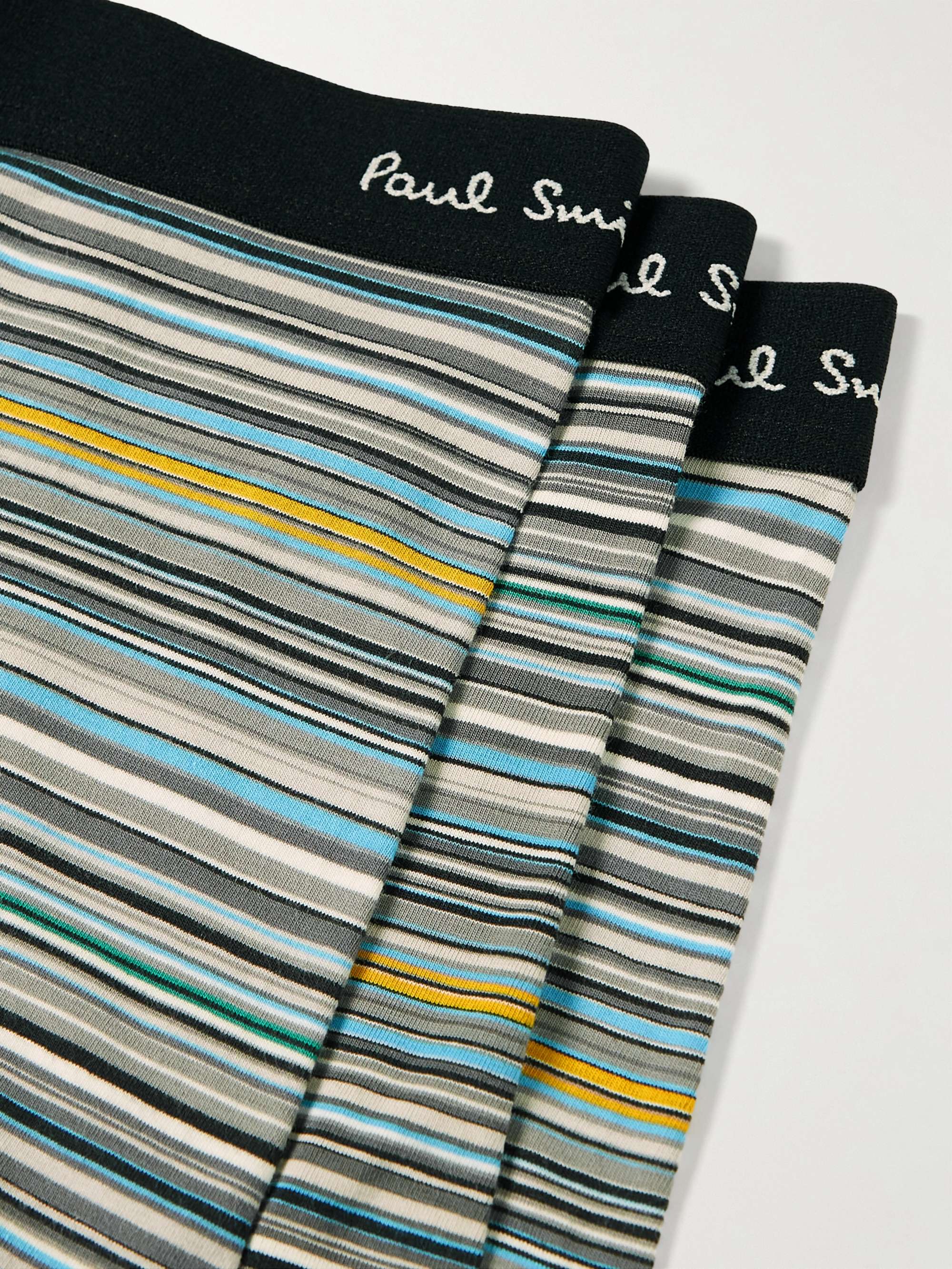 PAUL SMITH Three-Pack Striped Stretch-Cotton Boxer Briefs