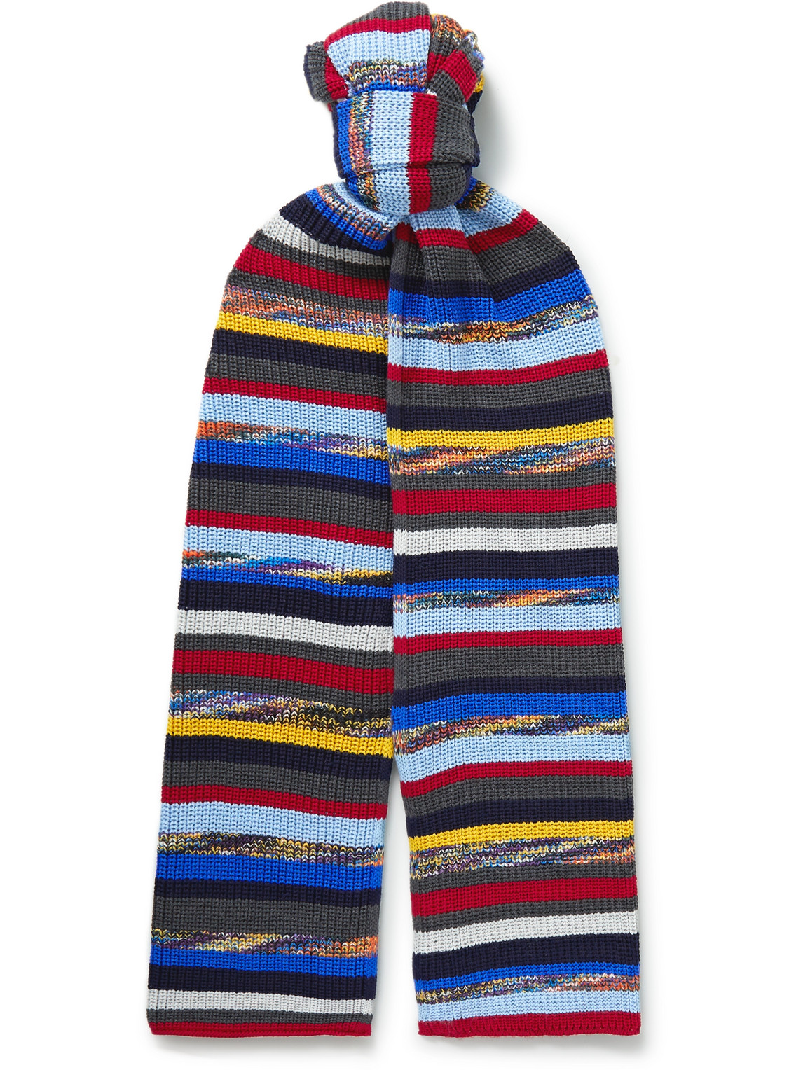 Crochet-Knit Wool-Blend Scarf