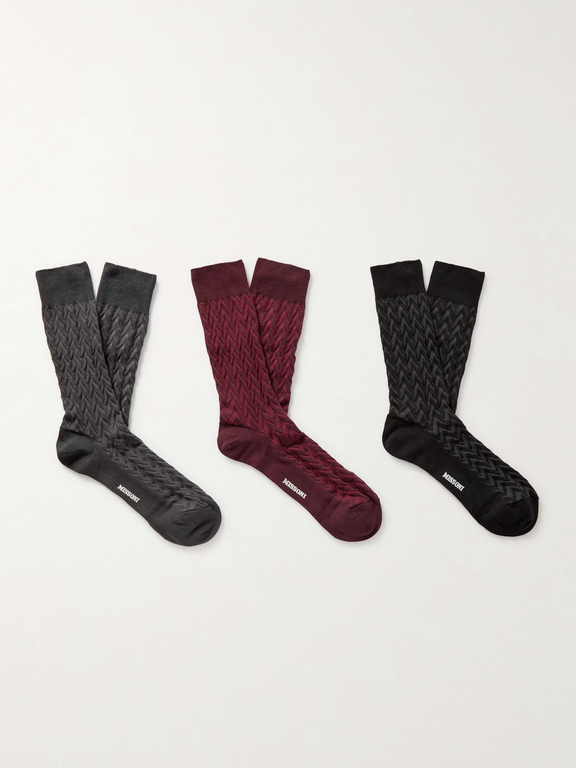 MISSONI Three-Pack Cotton-Blend Socks