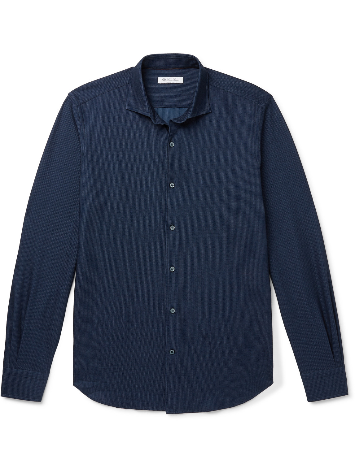 Slim-Fit Cutaway Collar Cotton-Piqué Shirt
