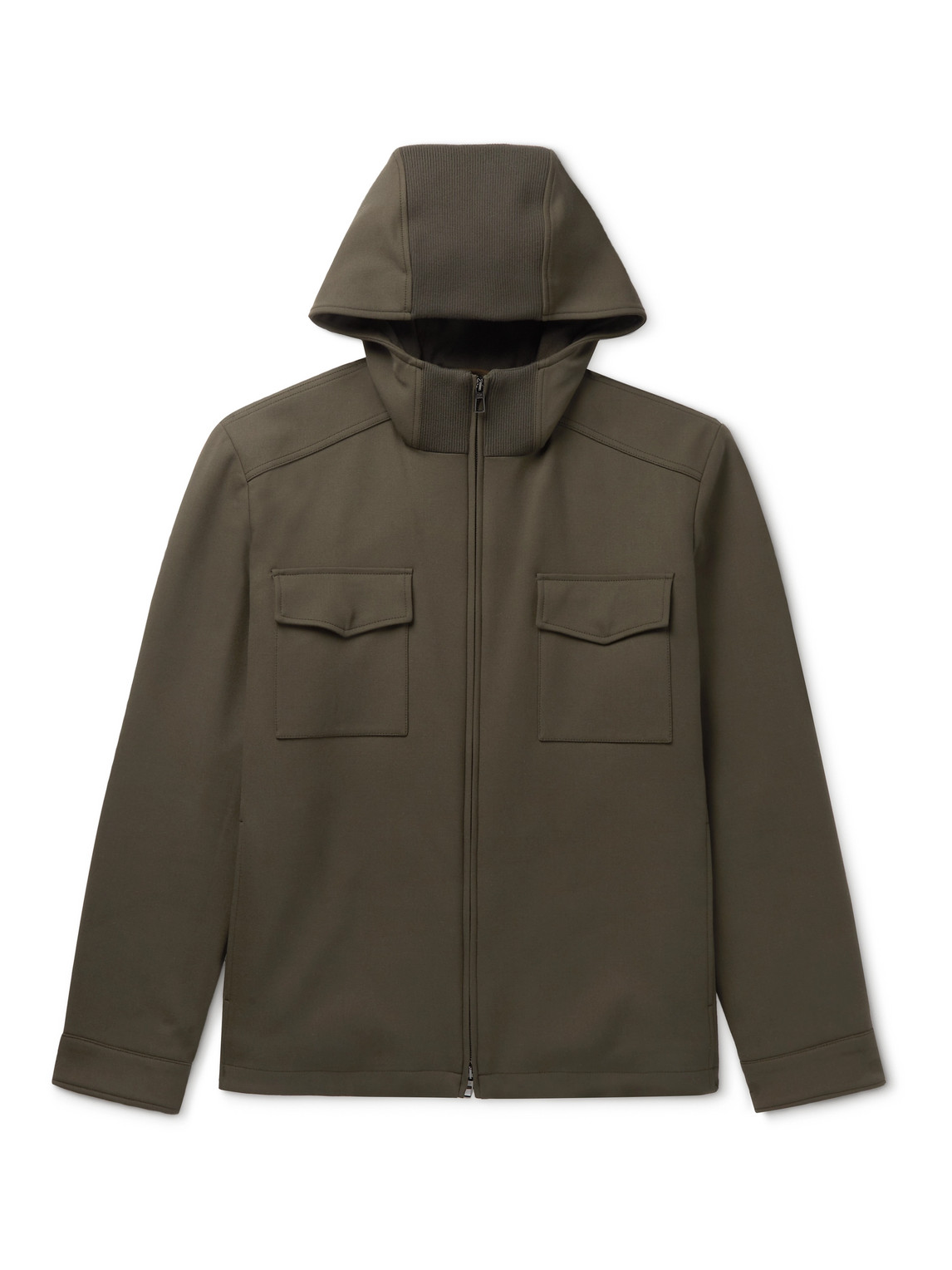 Holburn Rain System Stretch-Wool Hooded Jacket