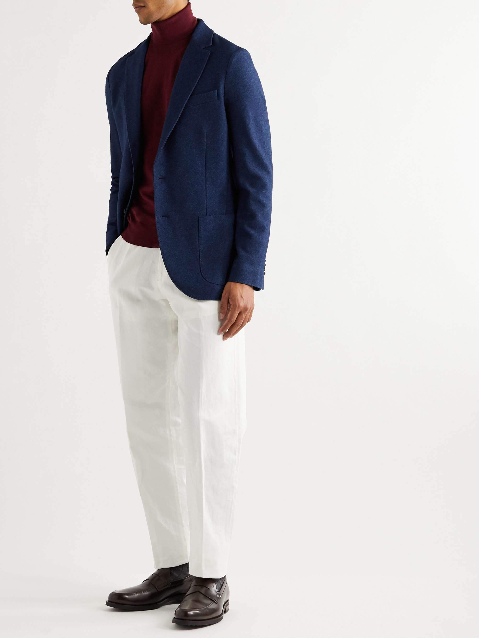 LORO PIANA Unstructured Birdseye Cashmere and Silk-Blend Blazer