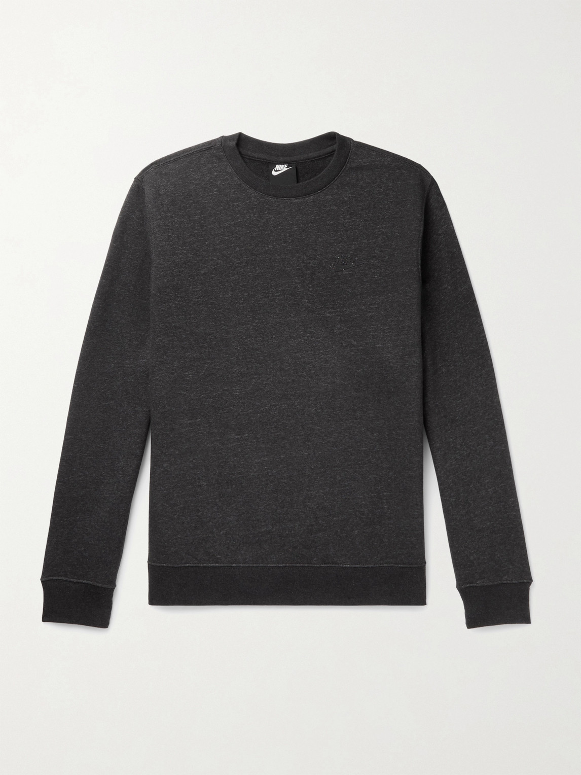 Nike Logo-detailed Cotton-blend Jersey Sweatshirt In Gray