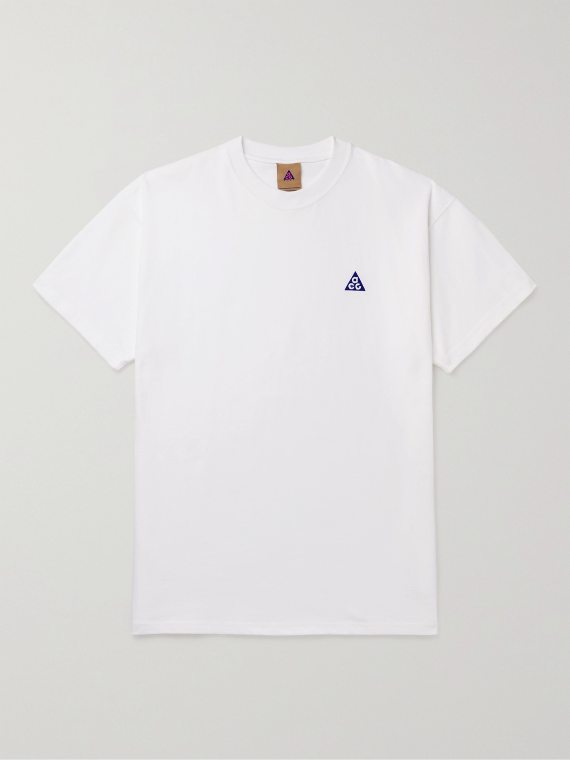 Nike Acg Nrg Logo-embroidered Cotton-jersey T-shirt In White