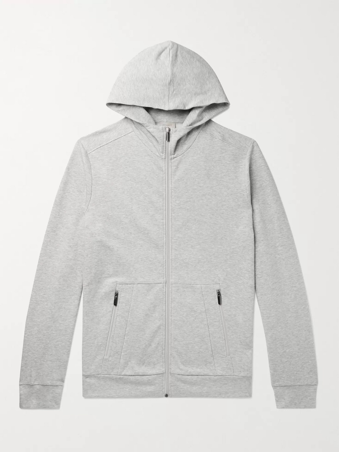 Zimmerli Fleece-back Stretch-cotton Zip-up Hoodie In Gray