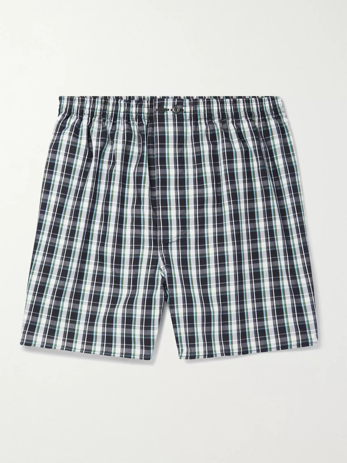 Zimmerli Checked Cotton Boxer Shorts In Gray
