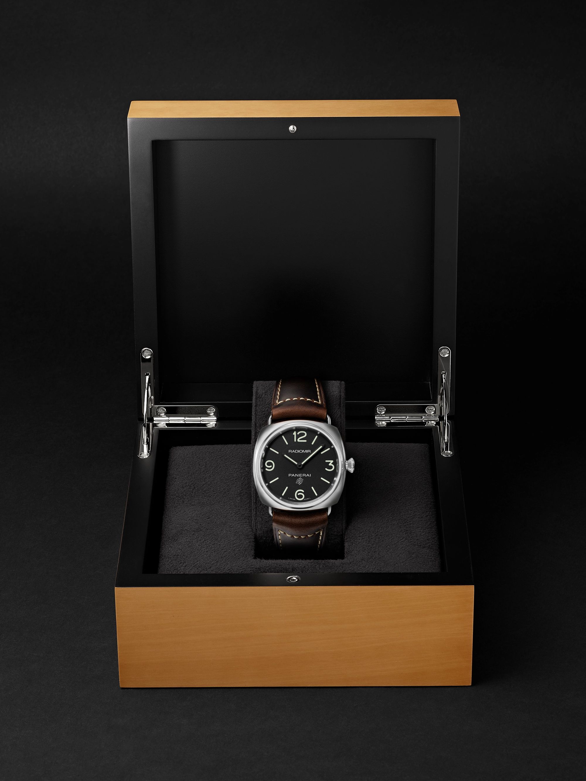 PANERAI Radiomir Base Logo Hand-Wound 45mm Stainless Steel and Leather Watch, Ref. No. PAM00753
