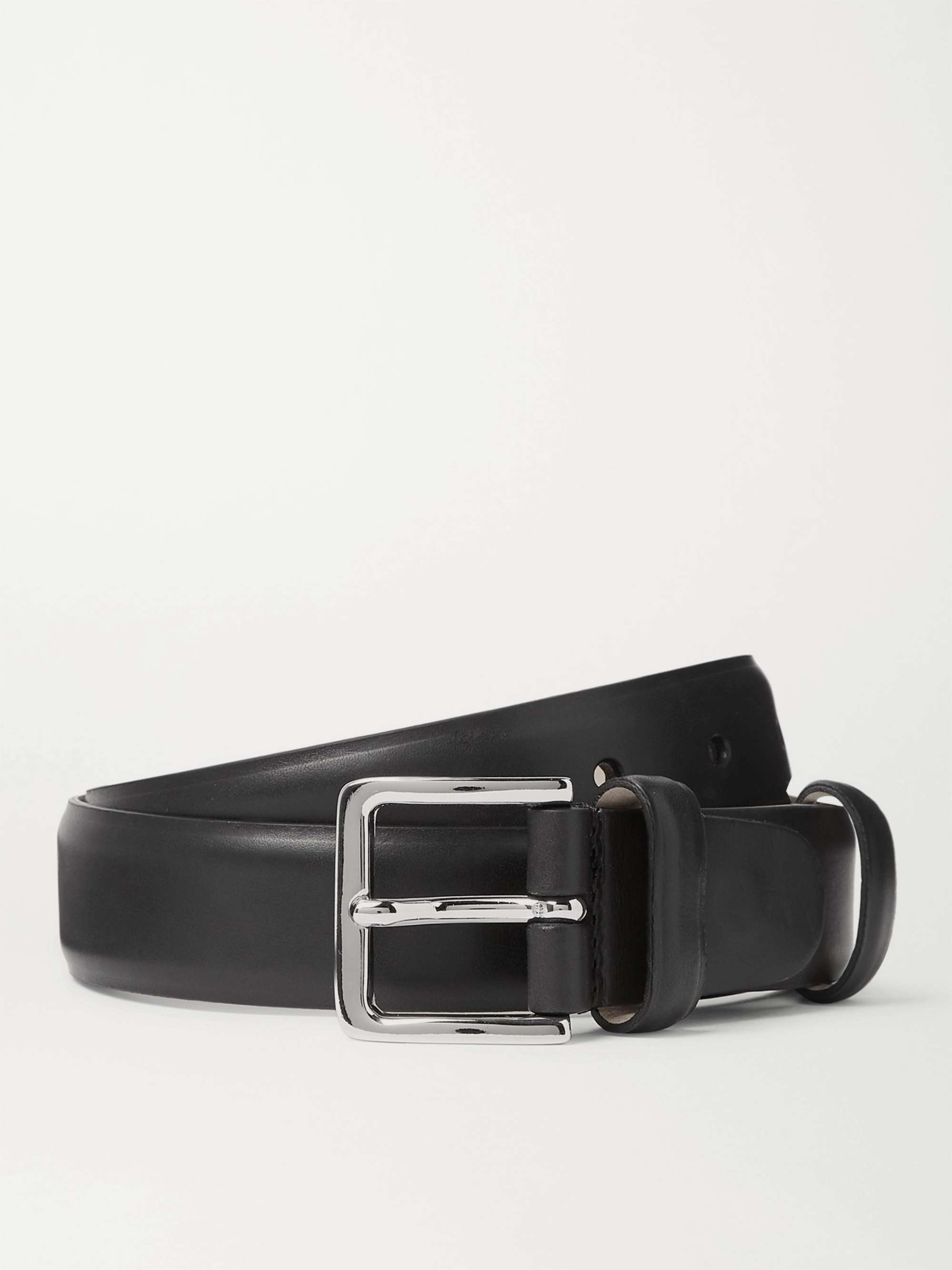 Black 3.5cm Logo-Embellished Leather Belt | BALENCIAGA | MR PORTER