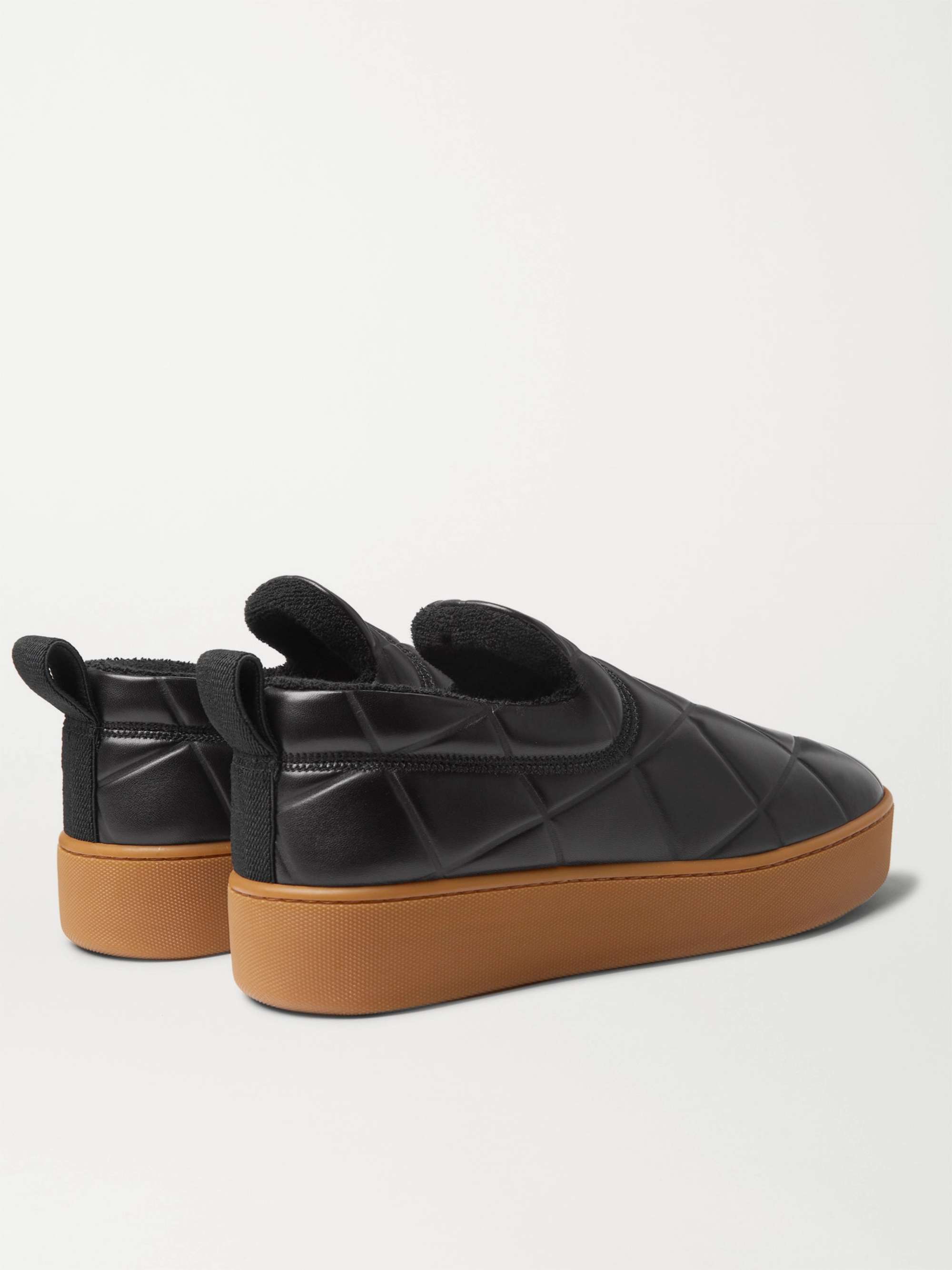 BOTTEGA VENETA Debossed Leather Slip-On Sneakers