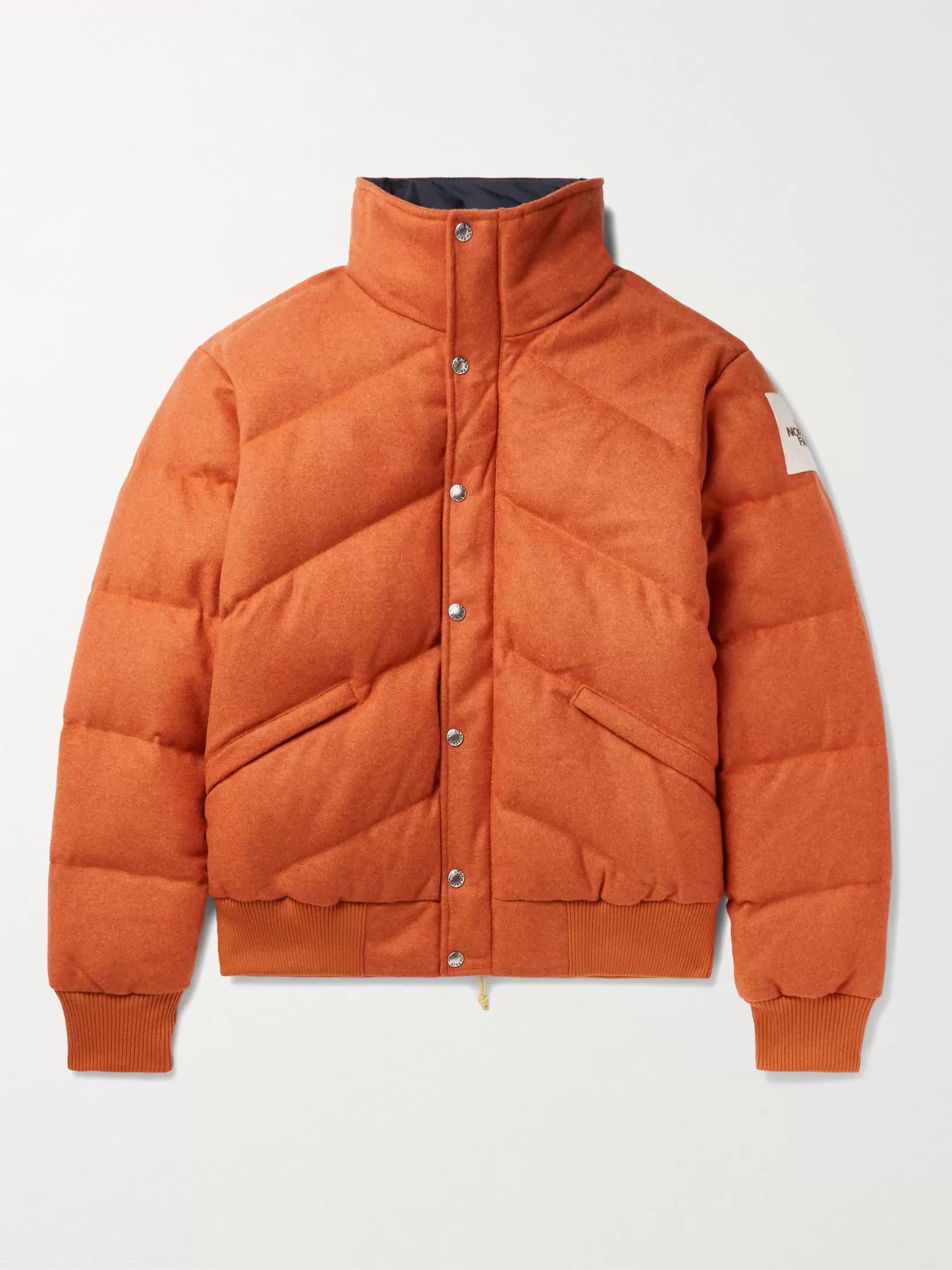 north face orange down jacket