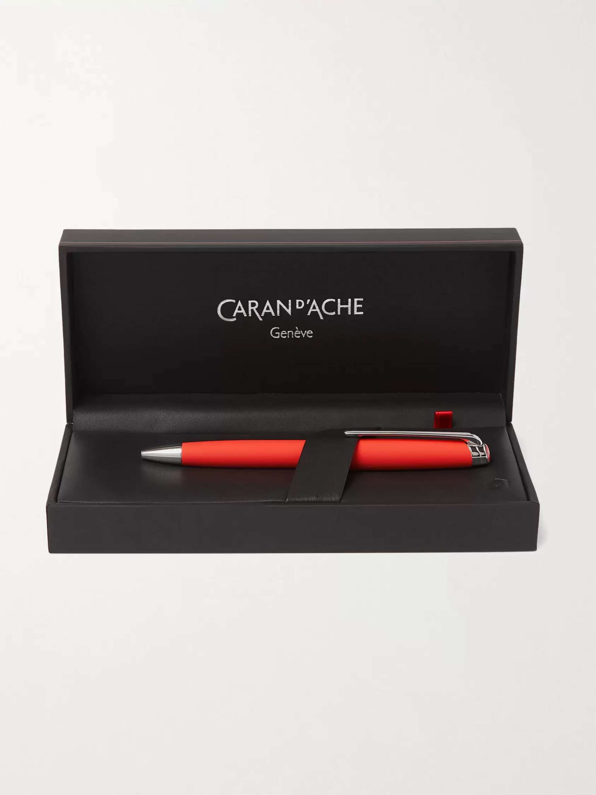 CARAN D'ACHE Léman Rhodium and Silver-Coated Lacquered Ballpoint Pen