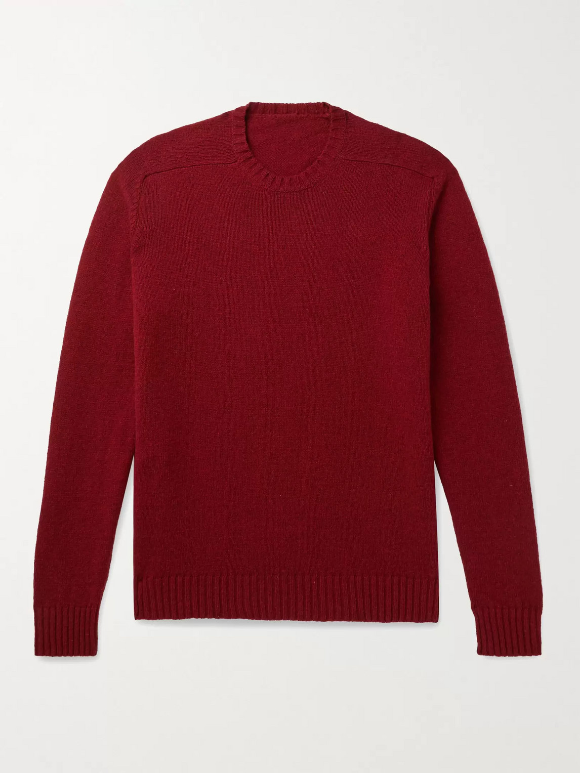 Anderson & Sheppard Shetland Wool Sweater In Burgundy