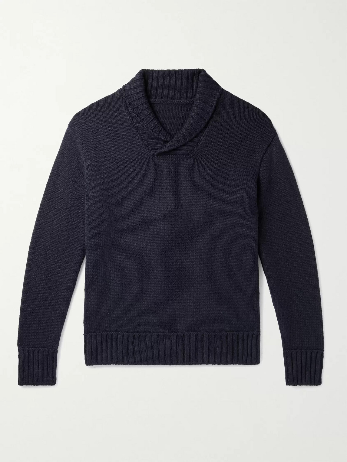 Anderson & Sheppard Slim-fit Shawl-collar Cashmere Sweater In Blue