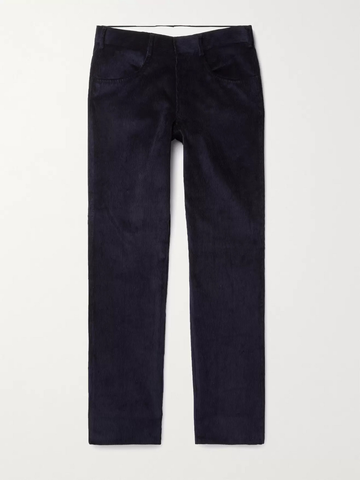 Anderson & Sheppard Slim-fit Cotton-corduroy Trousers In Blue