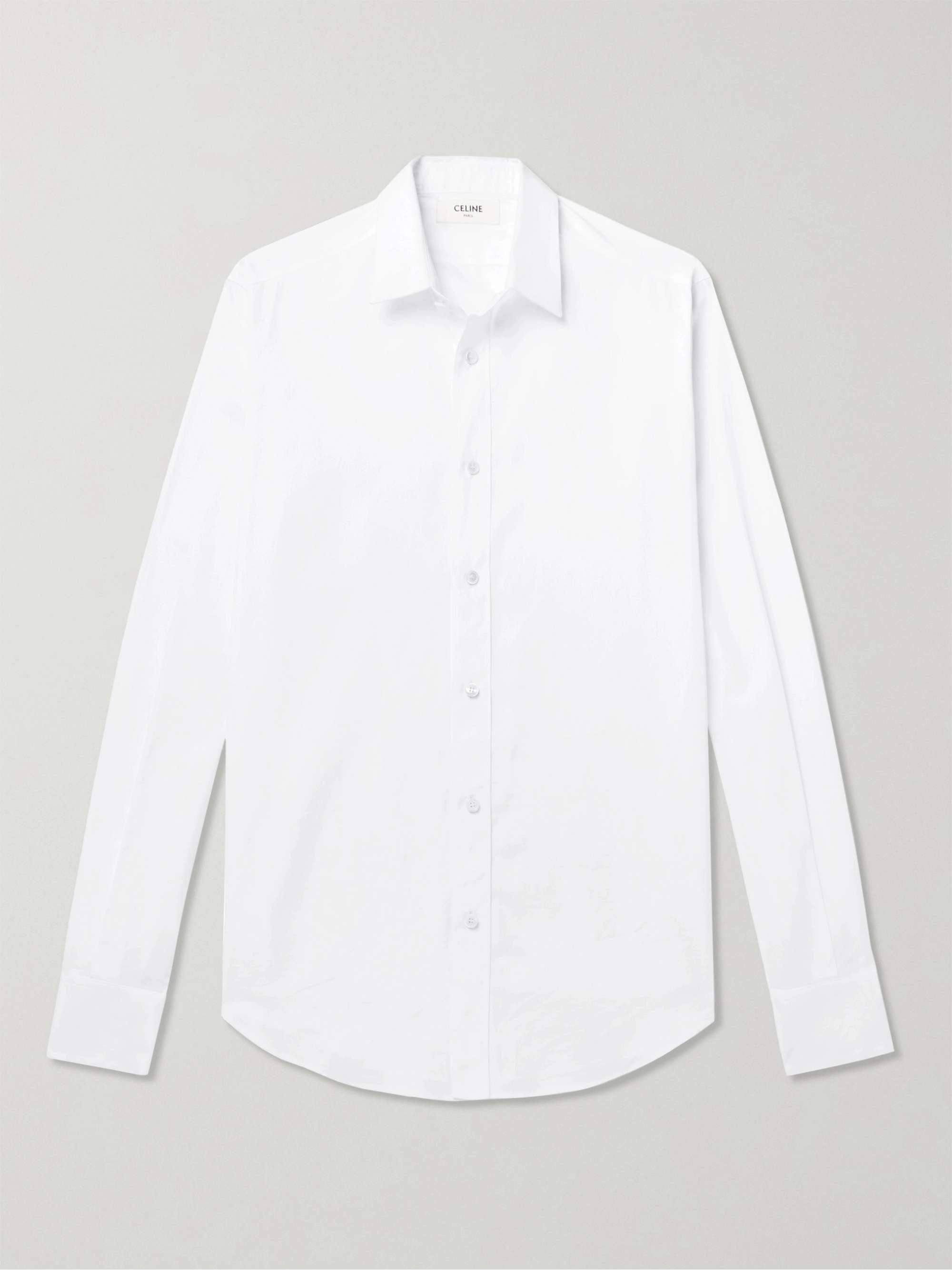 CELINE HOMME C-Embroidered Cotton-Poplin Shirt