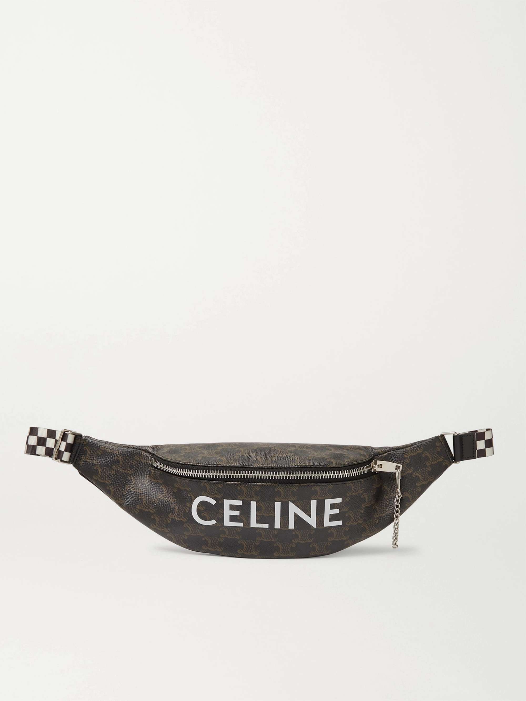 CELINE HOMME Triomphe Celine-Print Coated-Canvas and Nylon Belt Bag