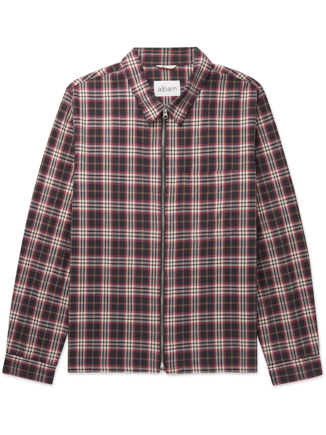 ALBAM BLAKE CHECKED BRUSHED COTTON-FLANNEL JACKET