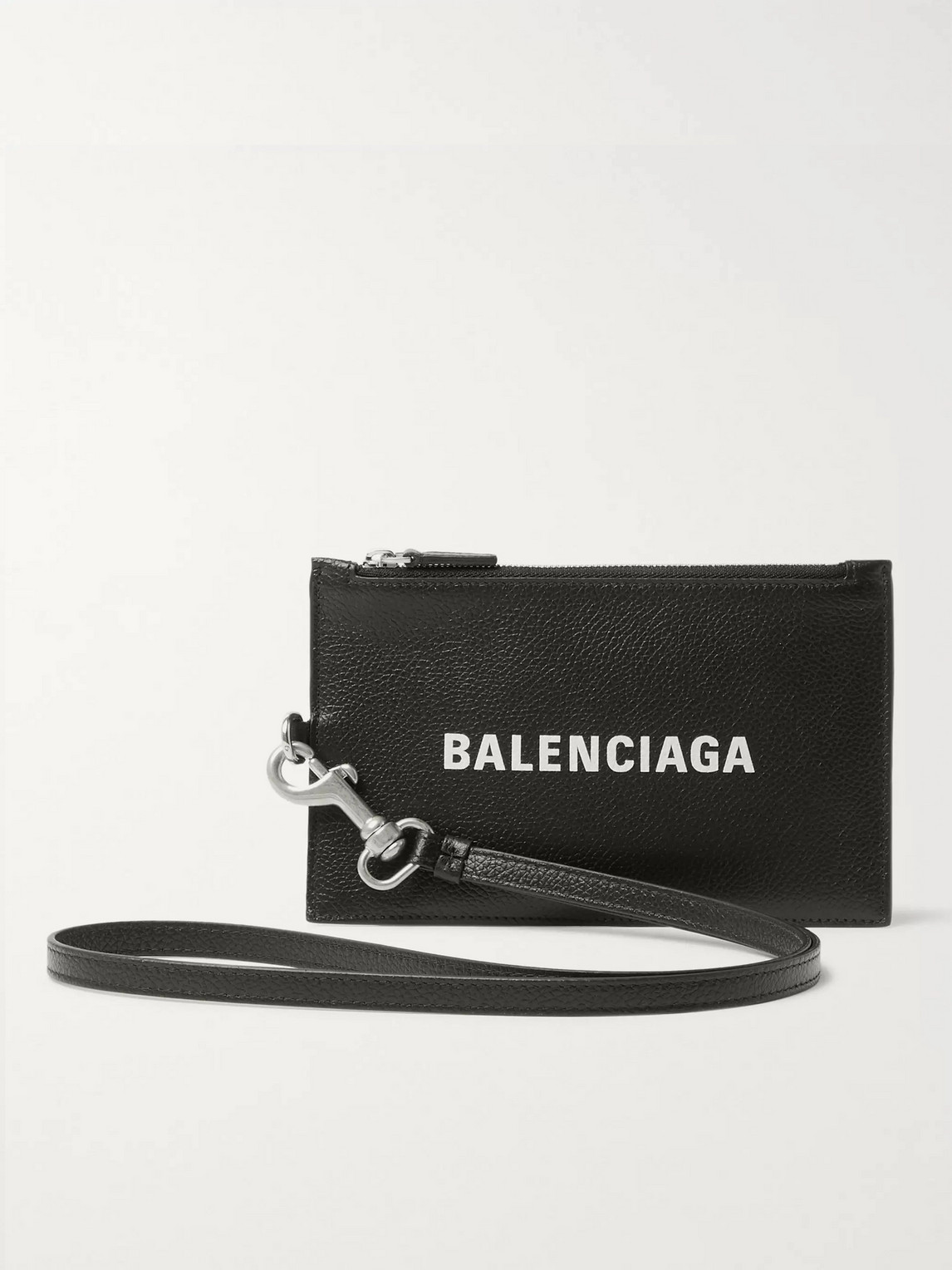 Balenciaga Logo-print Full-grain Leather Passport Holder In Black